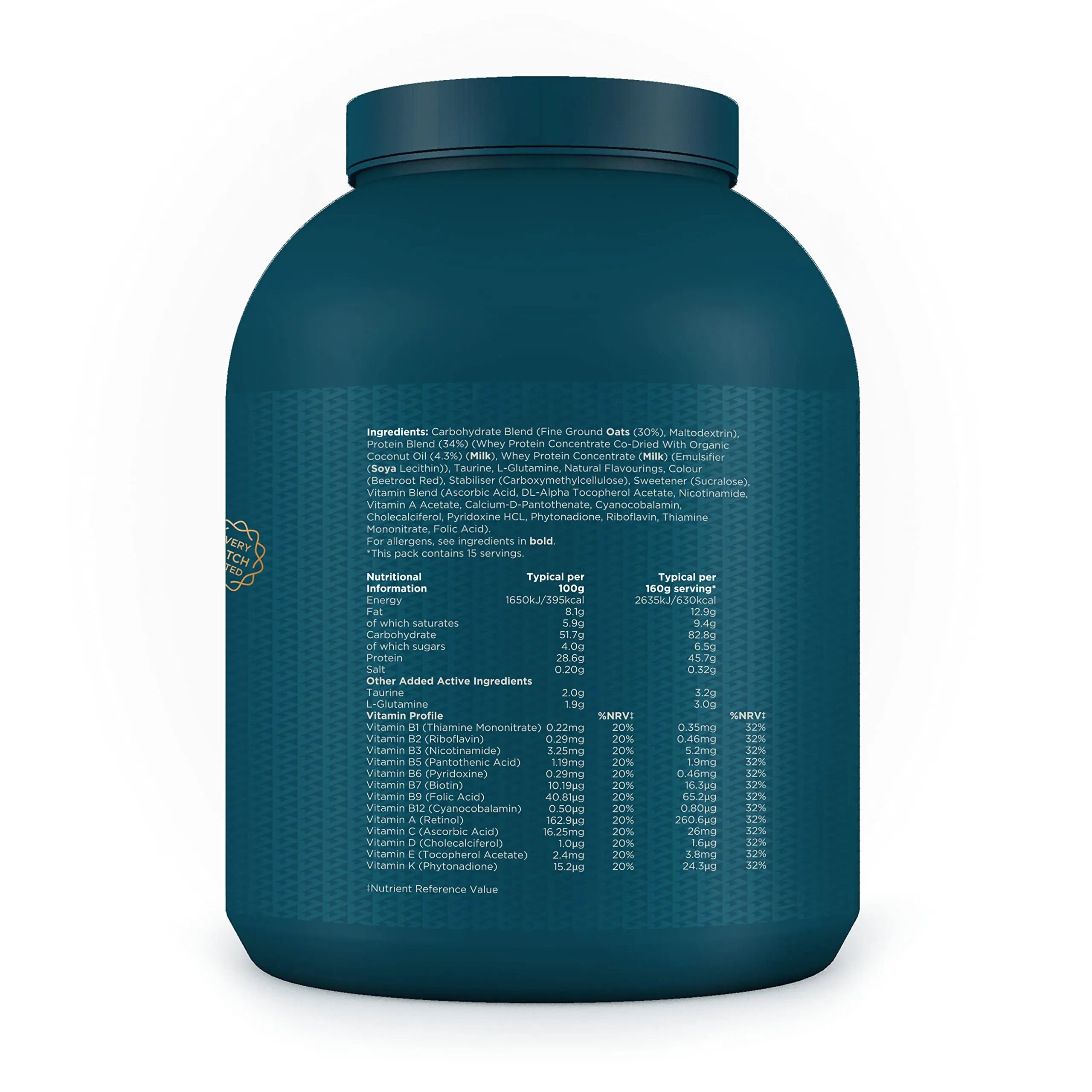 Kinetica OatGain Weight Gainer 600+ Calories & 47g Protein per Serving, 2.4 kg Kinetica