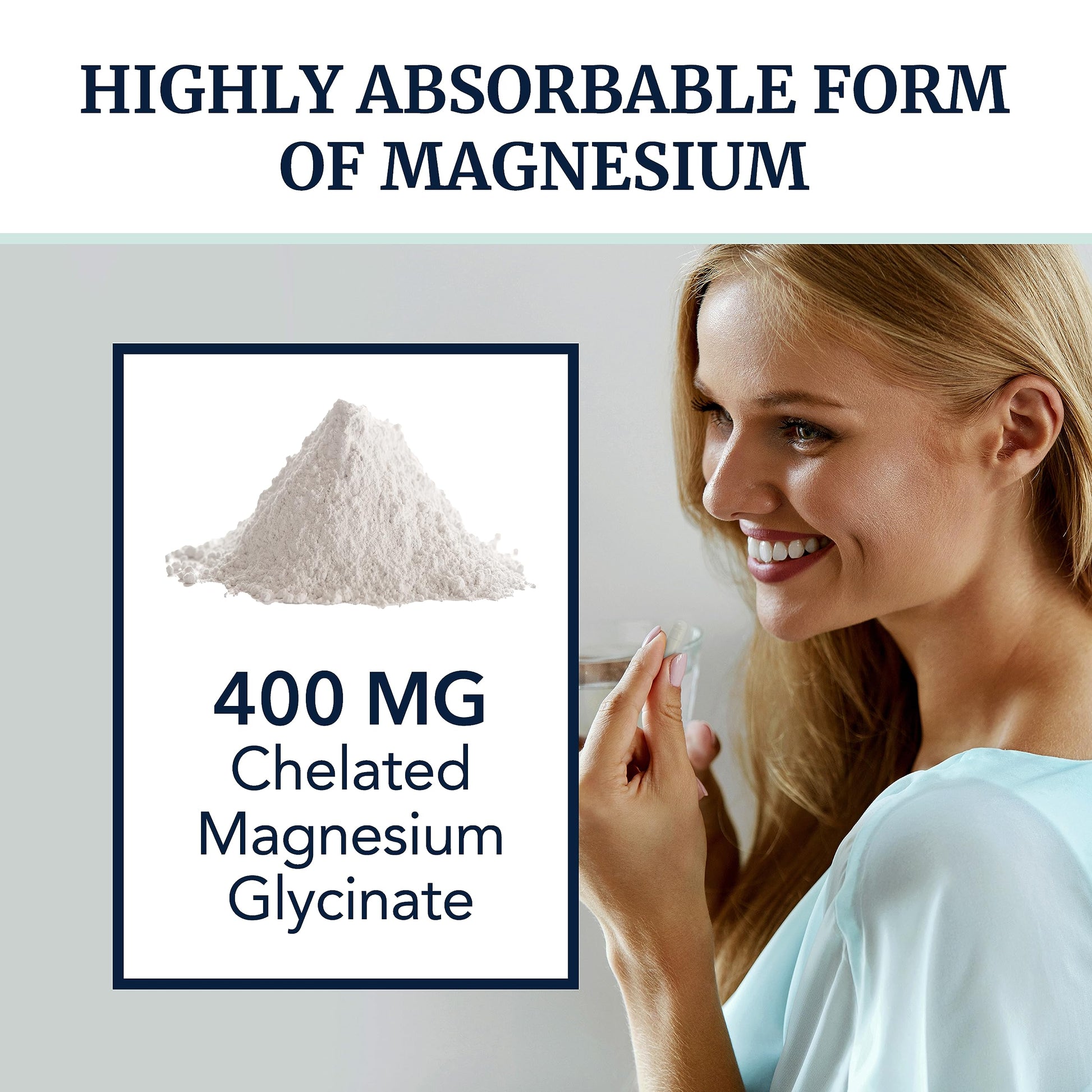 Magnesium Bisglycinate 400mg | Chelated Bisglycinate for Muscle Relaxation, Bones - AB Mystery
