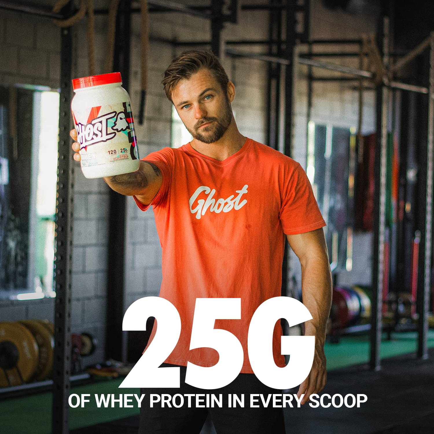 GHOST Whey Protein Powder, Fruity Cereal Milk - 2LB Tub, 25G of Protein - Flavored - AB Mystery