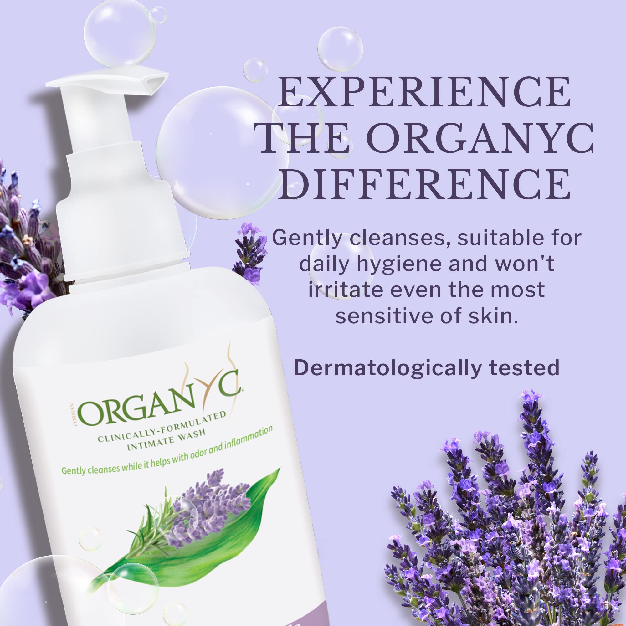 Organic Intimate Wash with Lavender Essential Oils & Flower Extracts, Gentle Cleansing Feminine - AB Mystery