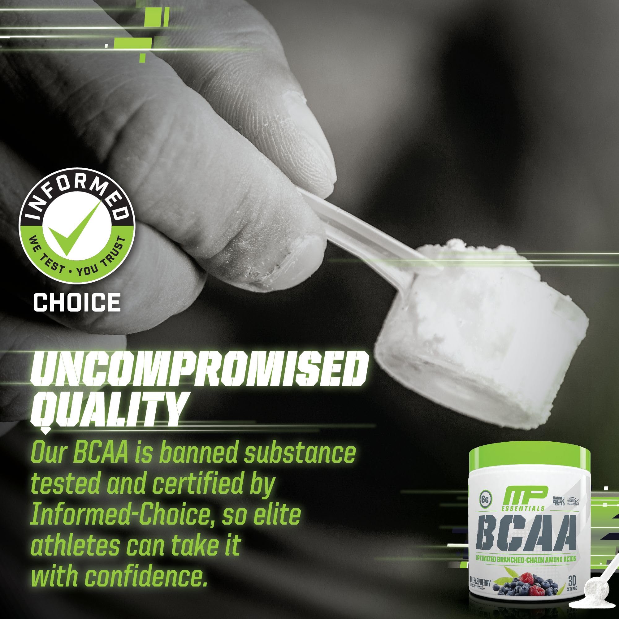 MusclePharm Essentials BCAA Powder, Pre & Post Workout Recovery Drink, Supports - AB Mystery