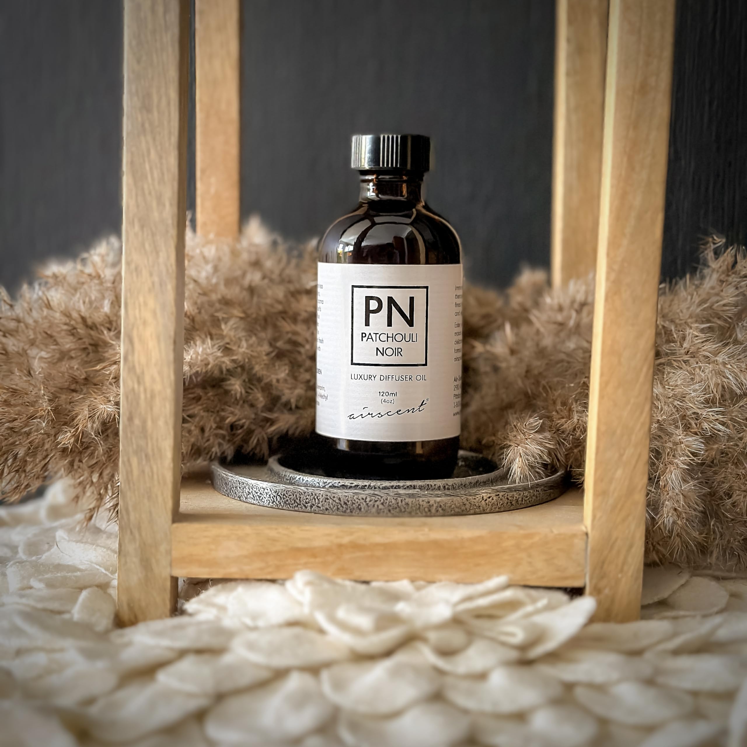 Patchouli Noir Diﬀuser Oil - Air-Scent Aroma and Essential Oil Blend - 120 Milliliter (4 ﬂ oz) Bottle - AB Mystery
