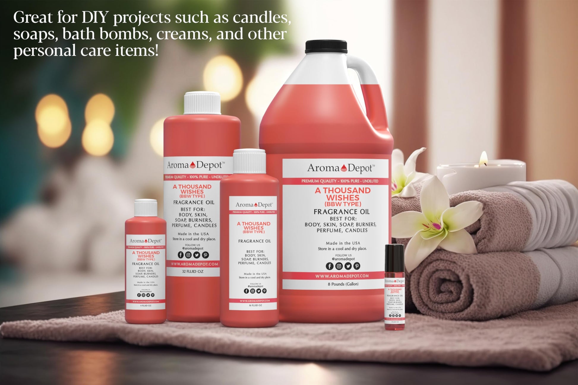 A Thousand Wishes 4oz Fragrance Oil I Perfume I Skin Oil I Scented Oil. DIY Projects Such as Candles - AB Mystery