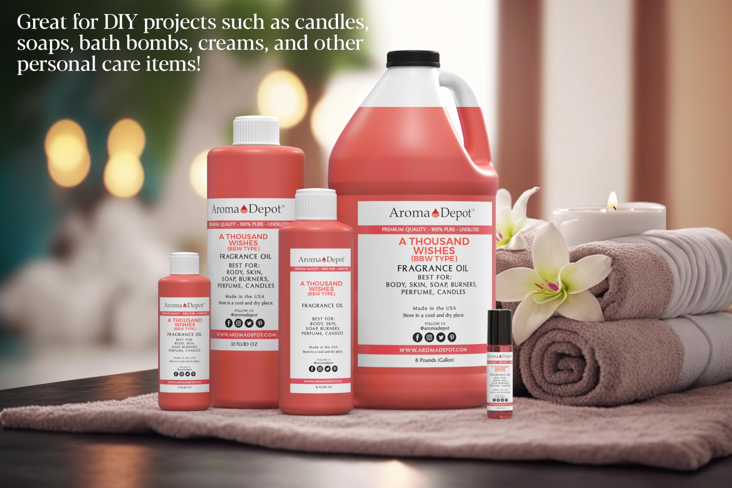 A Thousand Wishes 4oz Fragrance Oil I Perfume I Skin Oil I Scented Oil. DIY Projects Such as Candles - AB Mystery