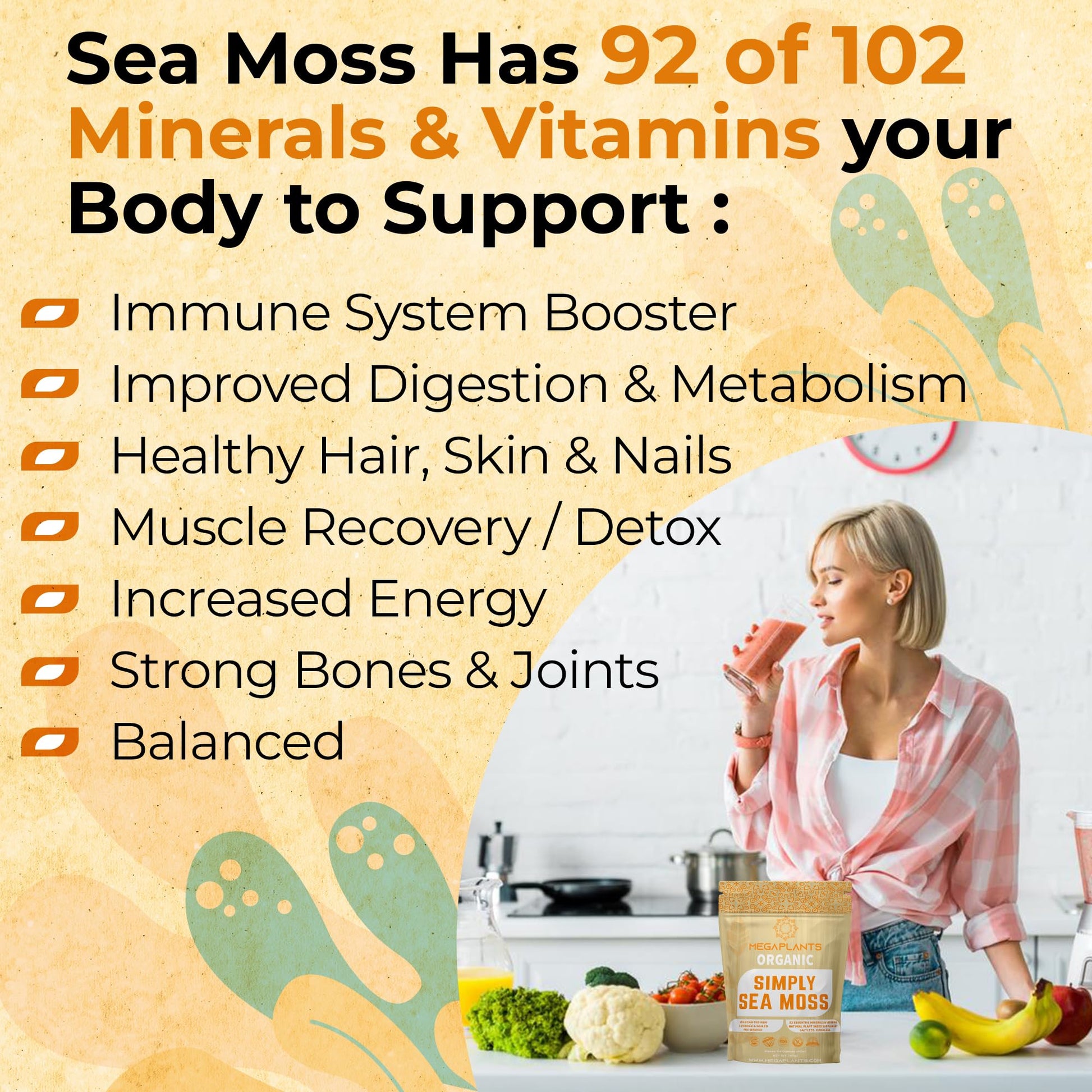 MEGAPLANTS Organic Sea Moss | Makes 228 Servings of Seamoss Gel | Pre-Washed - AB Mystery