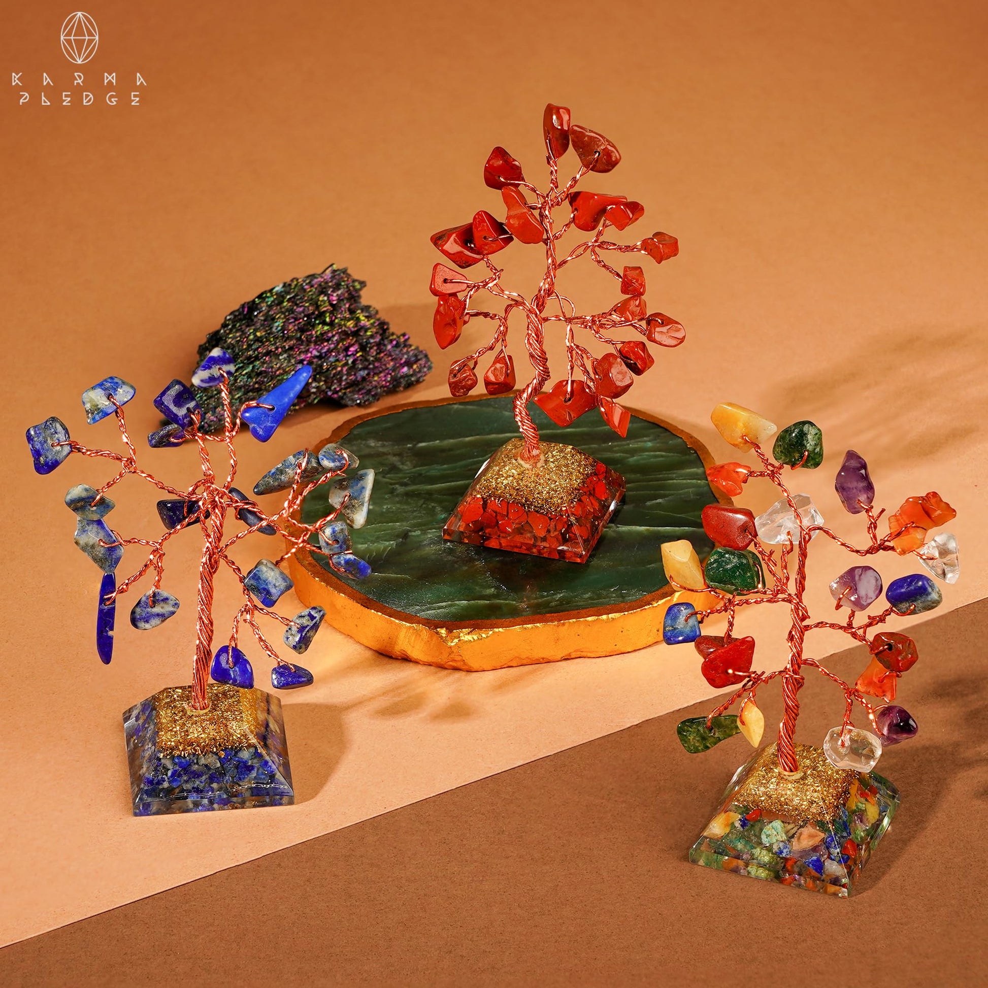 Crystal Tree Tree of Life 7 Chakra Healing Crystals & Stones for Positive Energy, Good Luck Gifts - AB Mystery