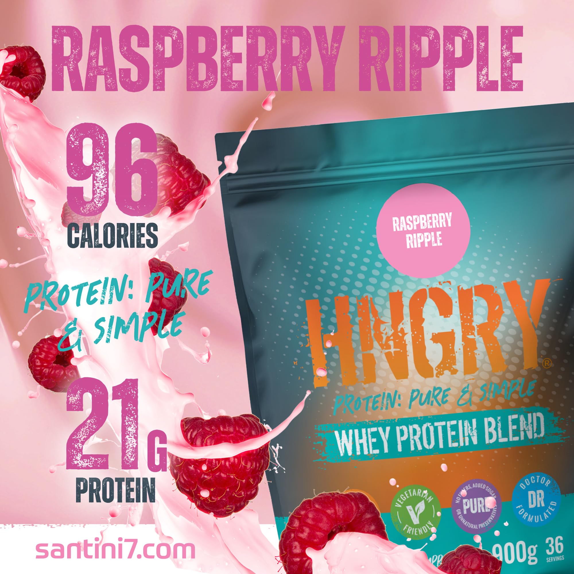 HNGRY Protein Whey Protein Powder Shake with 80% Protein Whey, 900g and 36 Servings HNGRY Protein