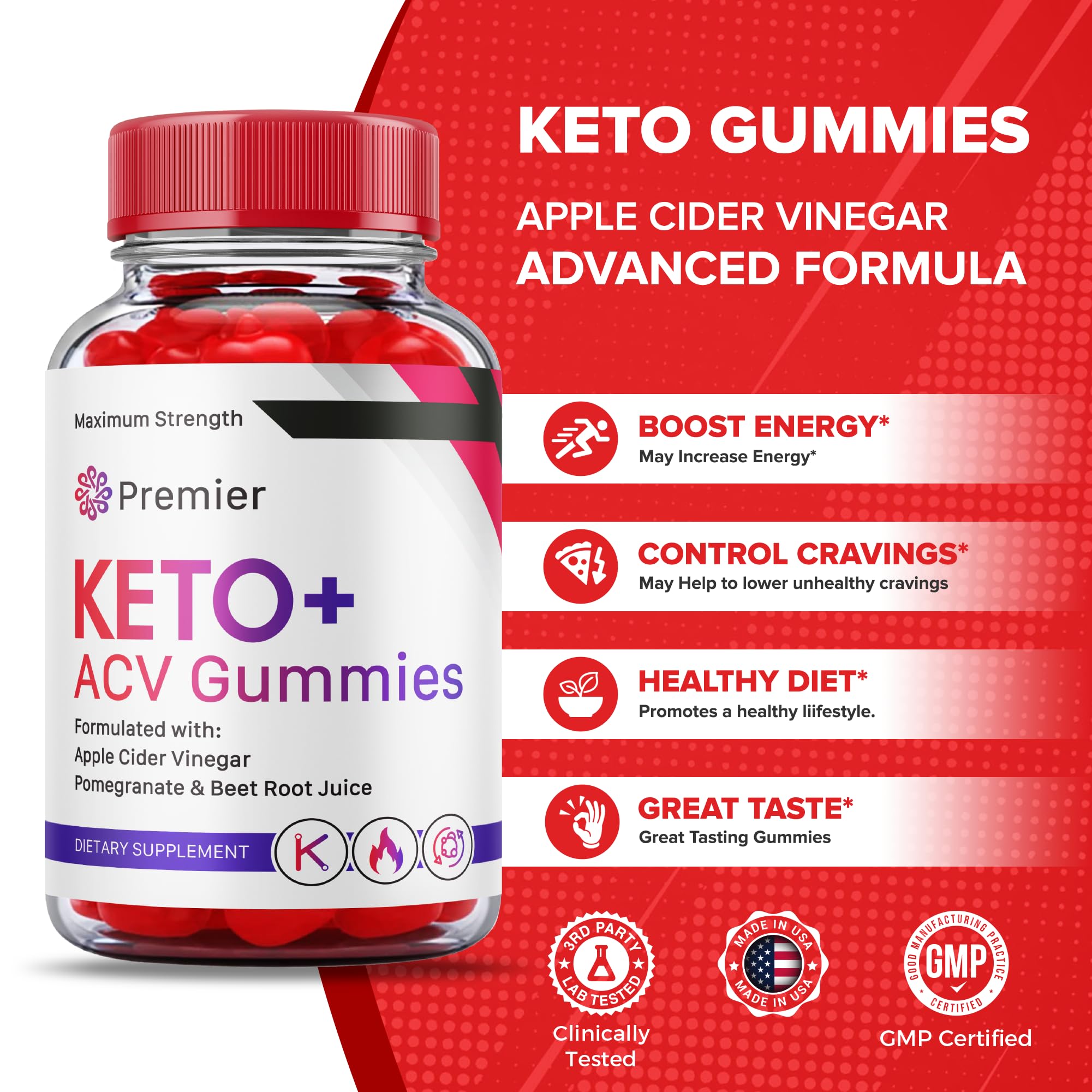 (3 Pack) Premier Keto Acv Gummies Advanced Formula, Premier Keto + Acv Gummies Plus