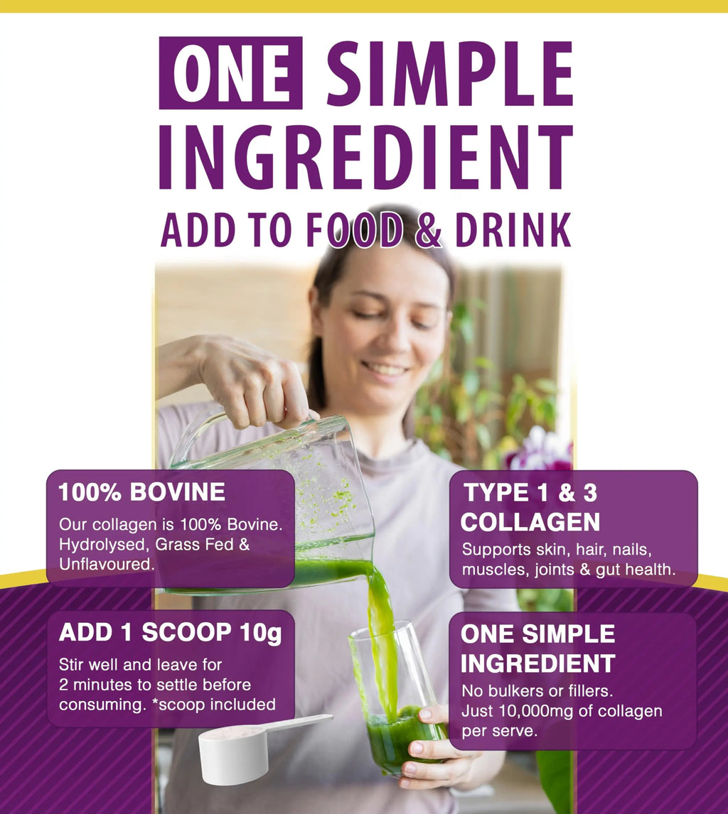 Premium Collagen Powder 300g Hydrolysed Bovine Collagen Peptides Powder ONYX INGREDIENTS 101