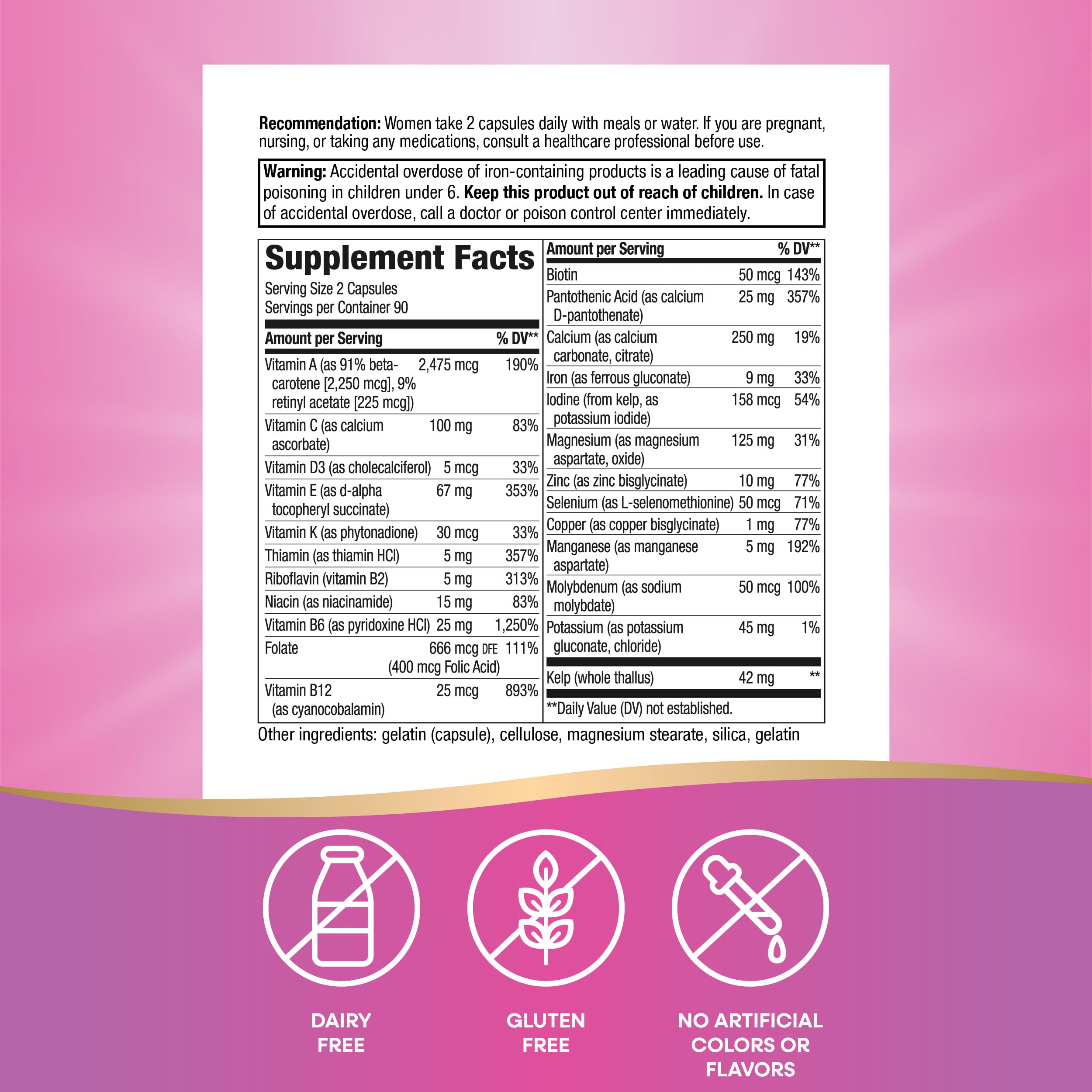 Nature's Way Prenatal Multivitamin, with folate for Healthy Brain and Spinal Development Nature's Way
