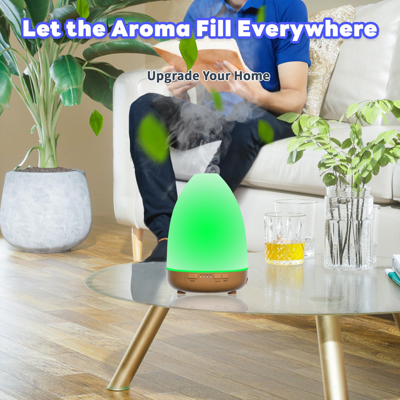 200ml Essential Oil Diffuser, Aromatherapy Diffuser,Enhanced Essential Oil Diffuser, Cool Mist Humidifier - AB Mystery