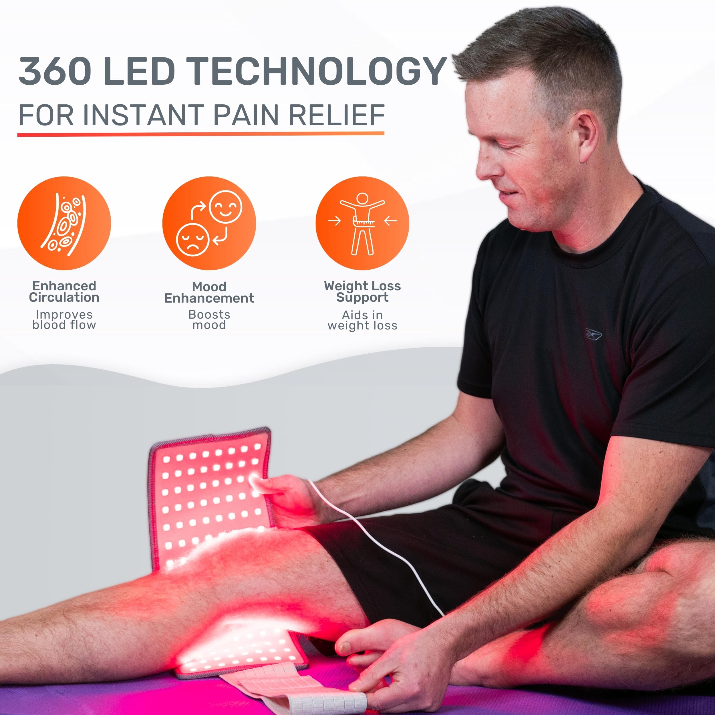 LOOKEE HealGlow Pro Medical Infrared & Red-Light Therapy Belt - LED Technology - 60W Powerful - AB Mystery