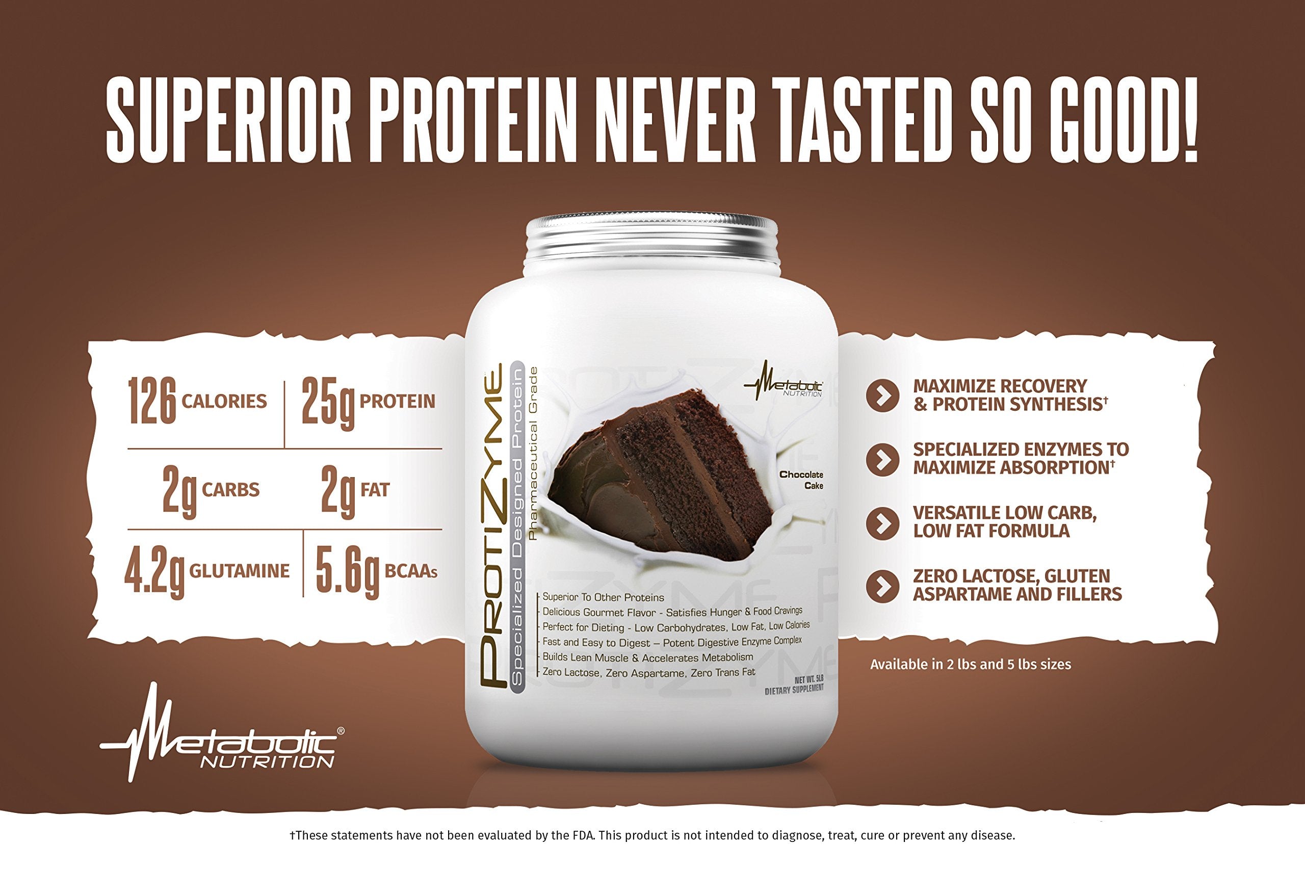 Metabolic Nutrition | Protizyme | 100% Whey Protein Powder | High Protein, Low Carb - AB Mystery