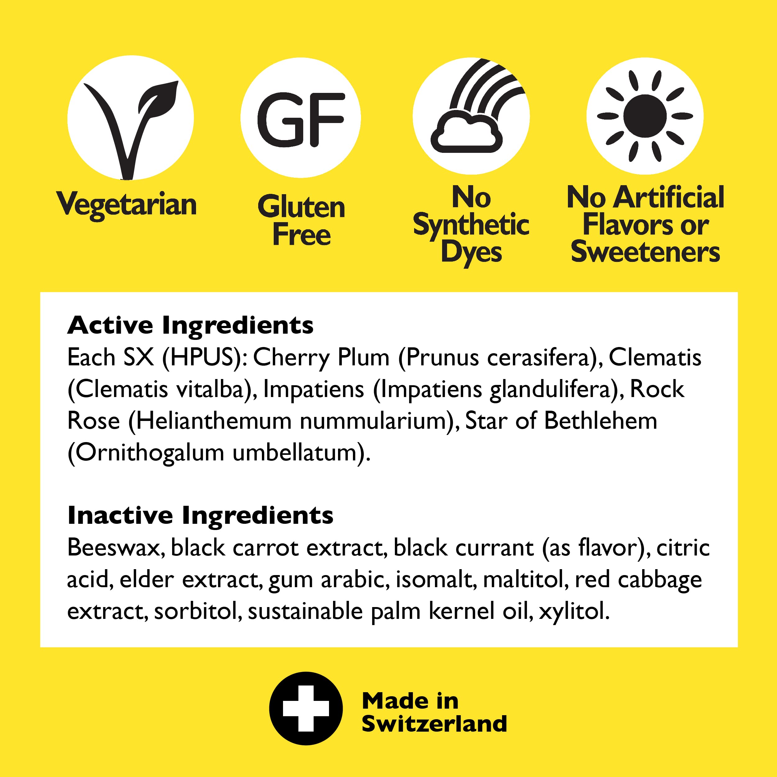 Bach RESCUE PASTILLES, Black Currant Flavor, Natural Stress Relief Lozenges, Homeopathic Flower - AB Mystery