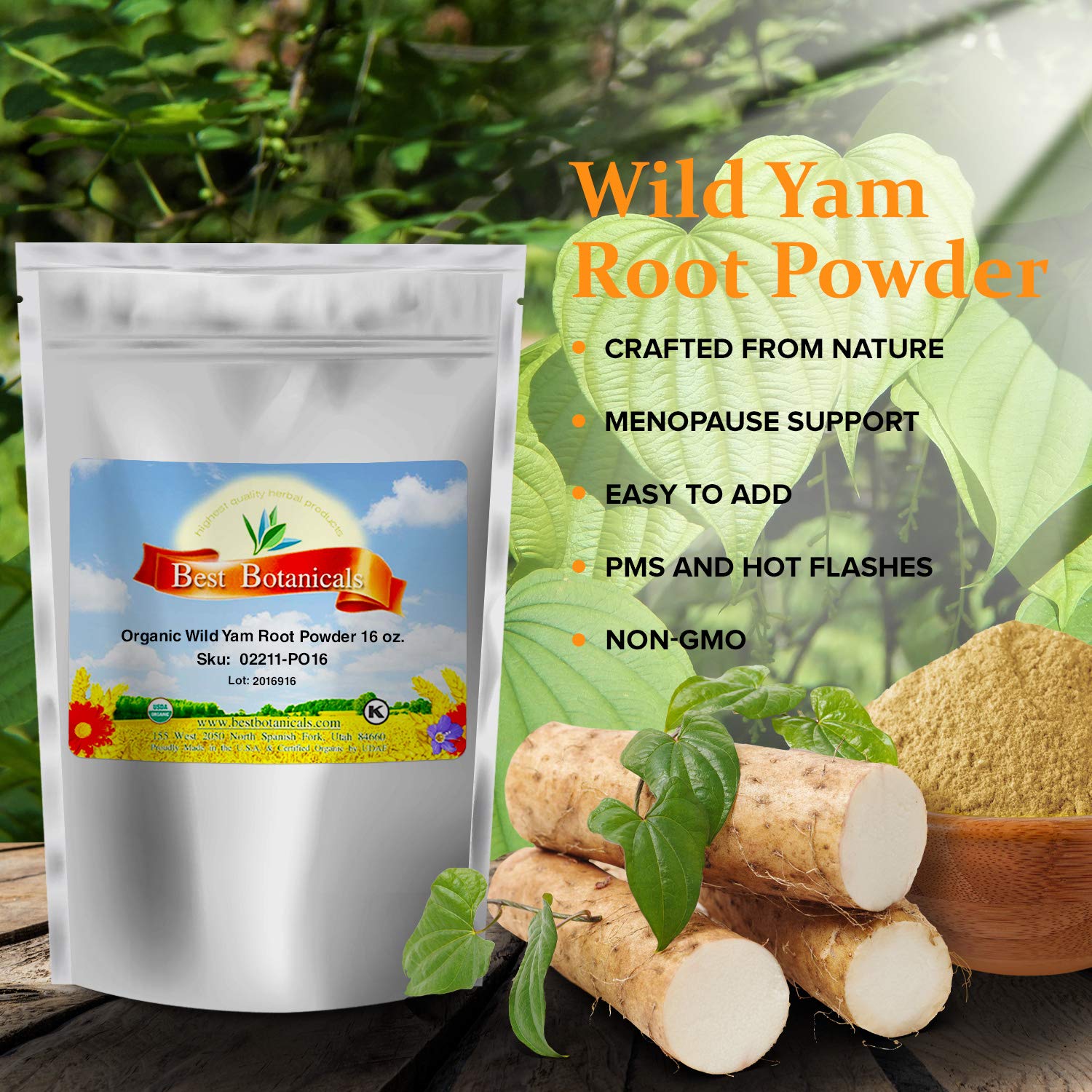 Best Botanicals Wild Yam Root Powder 16 oz. (Organic) - AB Mystery