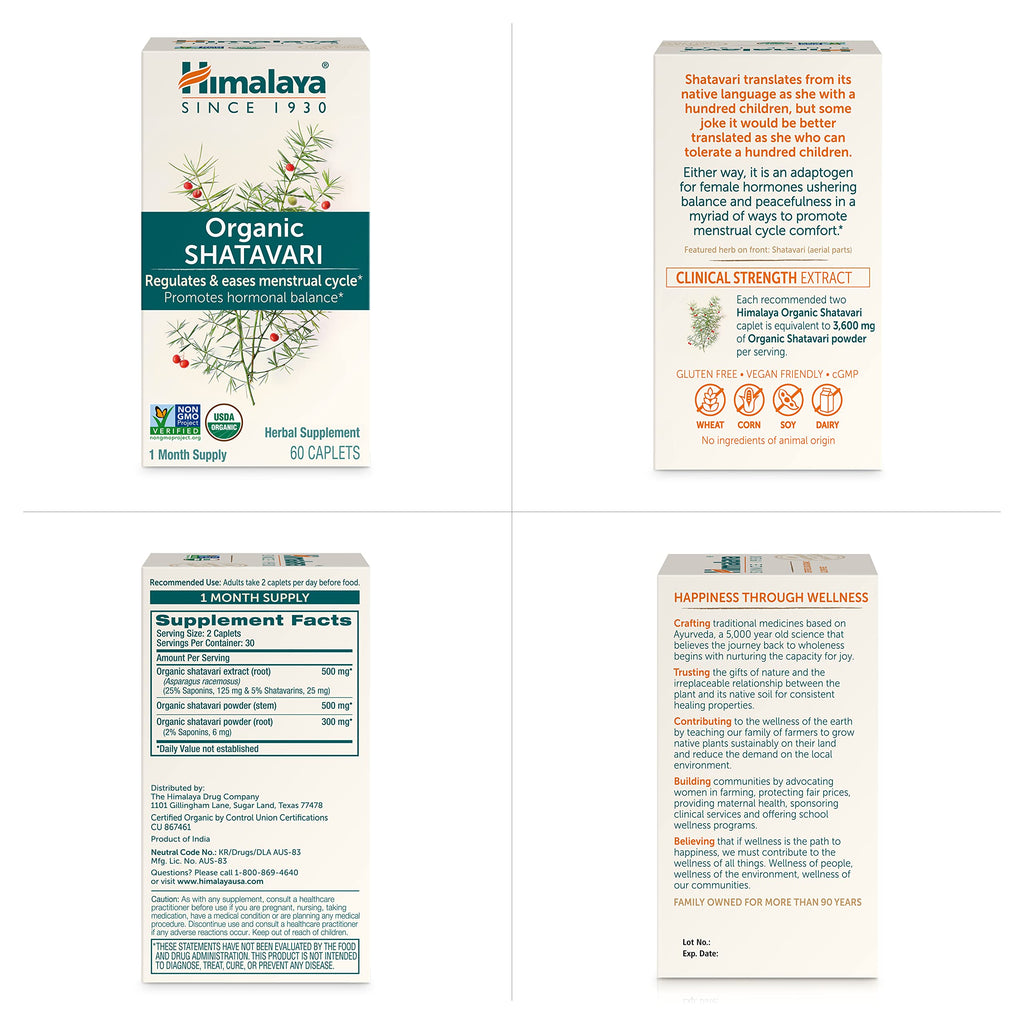 Himalaya Organic Shatavari for PMS, Menstrual Cramp Relief, Menopause Support, and Women's Health - AB Mystery