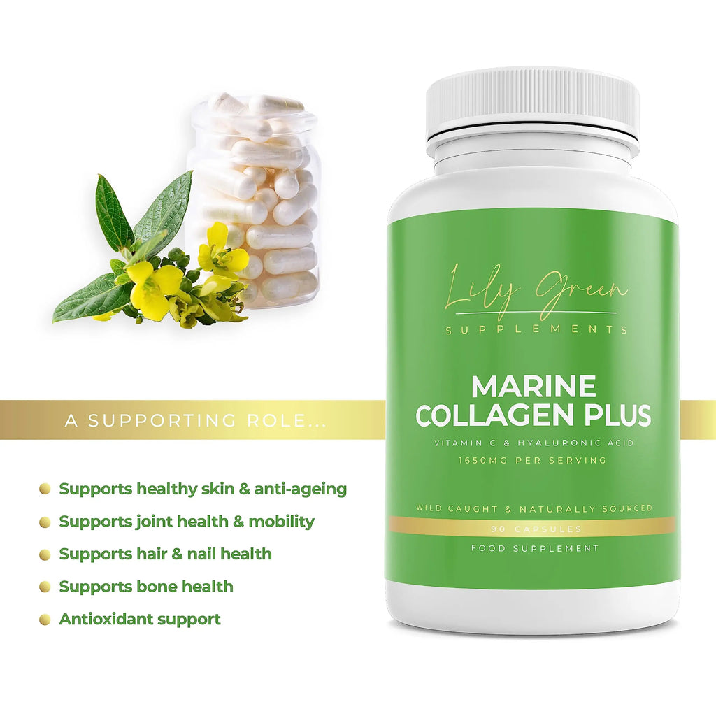 Lily Green | Marine Collagen with Hyaluronic Acid & Vitamin C - 1650mg per Serving - AB Mystery