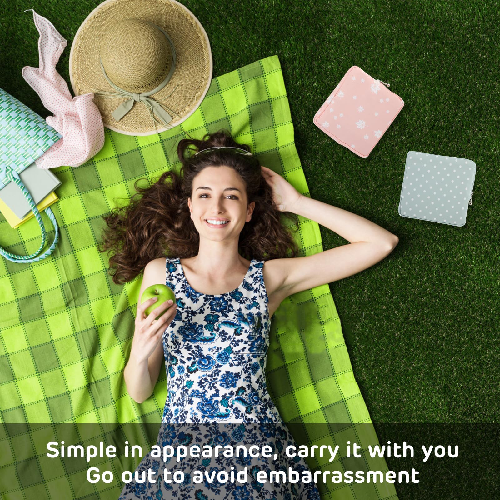 3Pcs Period Bag, Sanitary Pad Storage Bag Samll Period Pouch for Purse Cute Menstrual Period Bag - AB Mystery