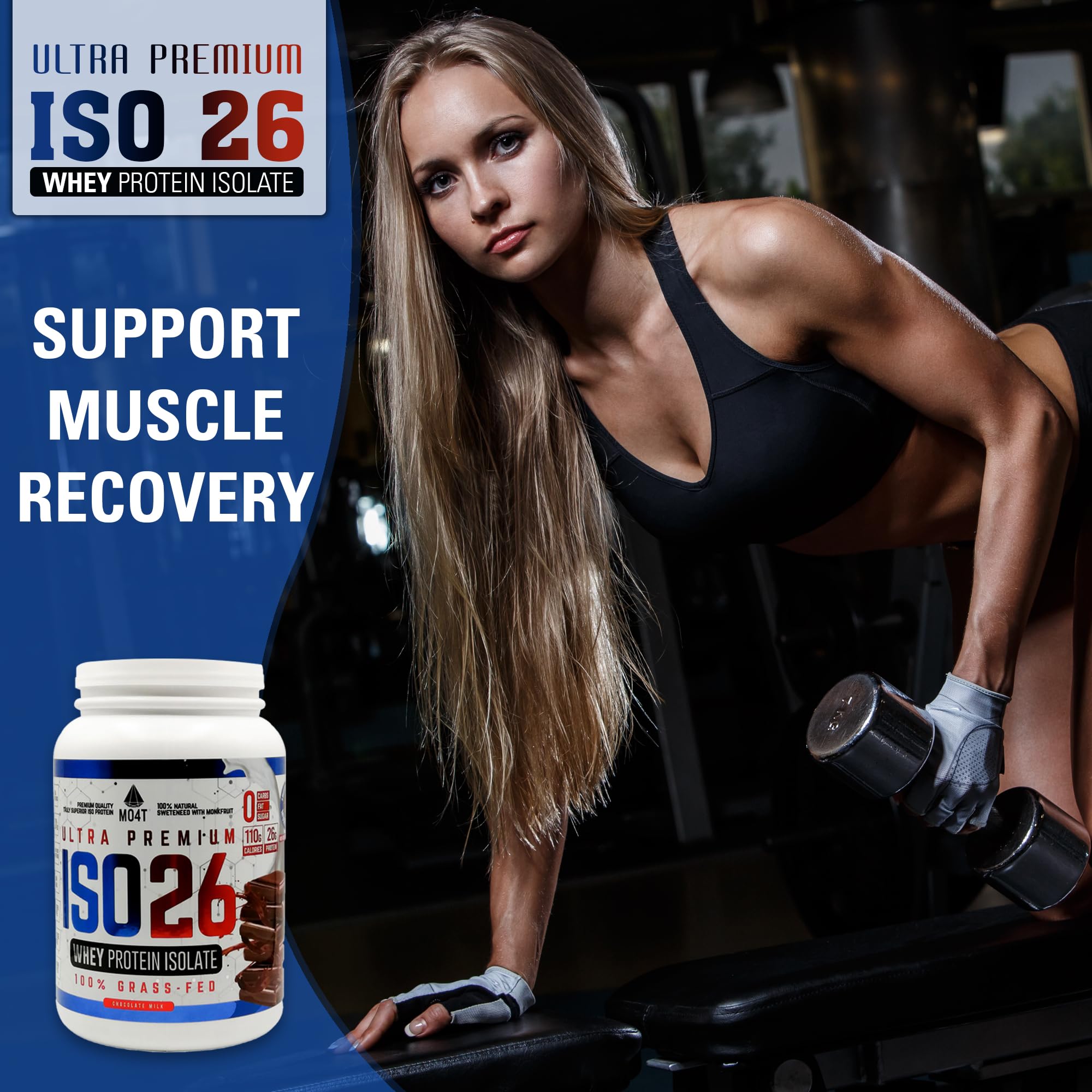 MOMOF4TRANSFORM MO4T Grass Fed Whey Protein Isolate Powder, Naturally Sweetened - AB Mystery