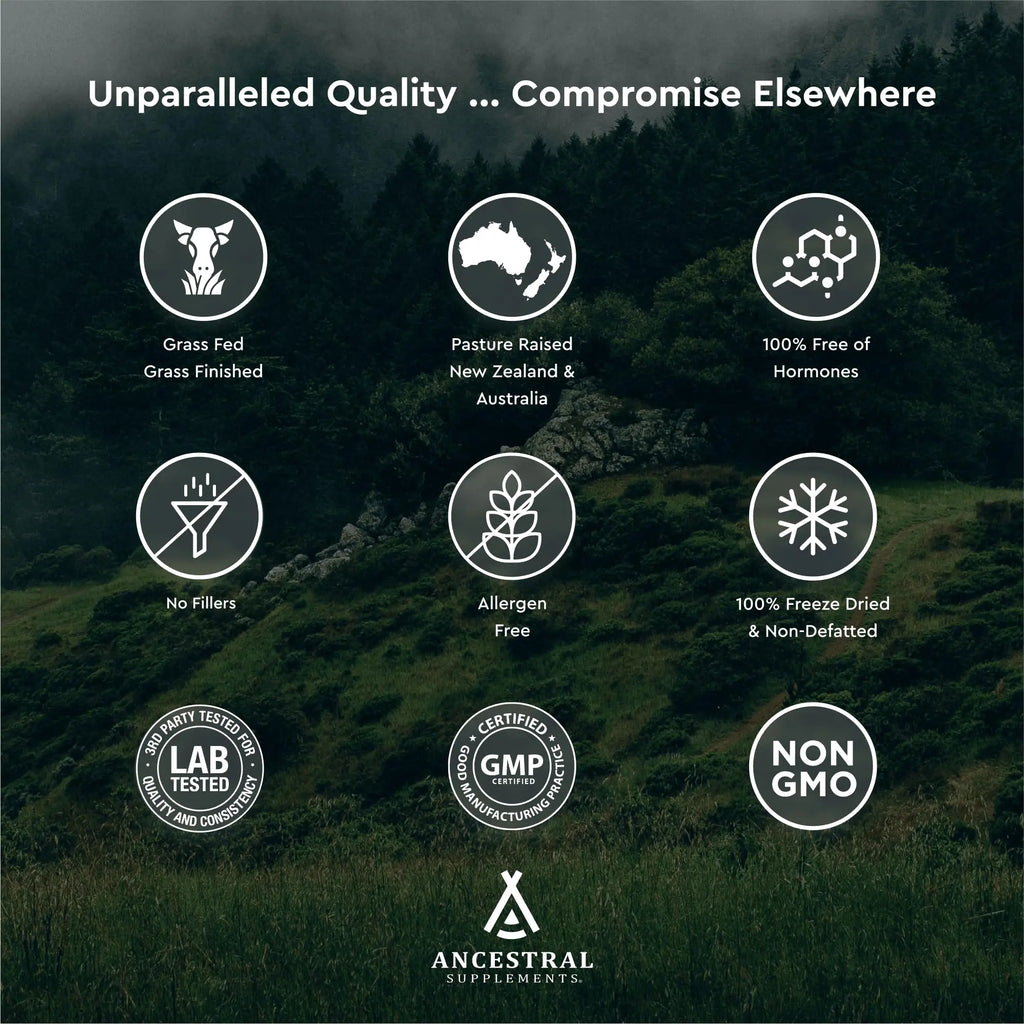 Ancestral Supplements Grass Fed Beef Bone and Marrow Supplement, Bone, Skin, Oral Health, and Joint Care Supplements Promote Whole Ancestral Supplements