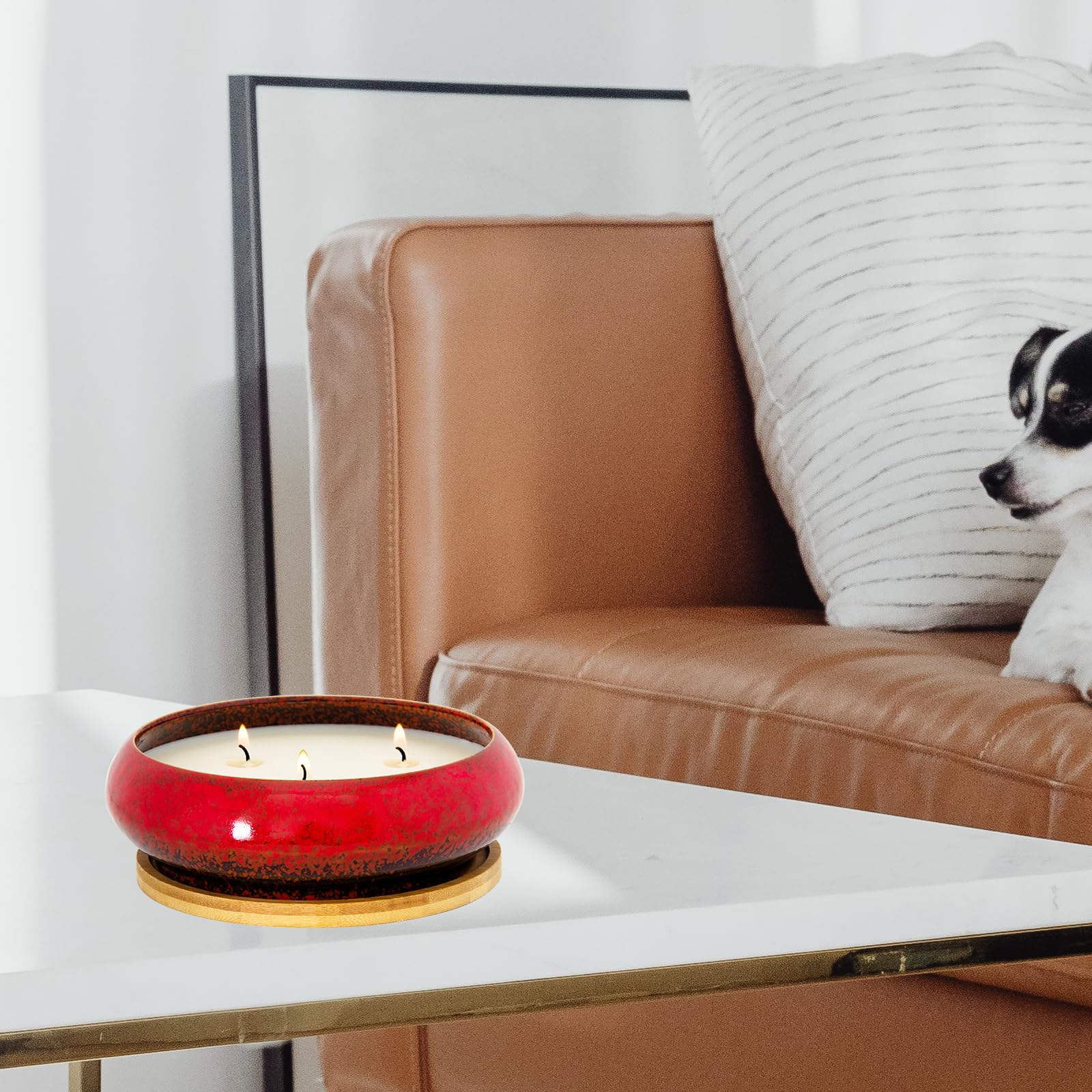 Scented Candles, 3 Wicks Large Rose Candles for Home Scented, 17 oz Aromatherapy Candle Gifts - AB Mystery