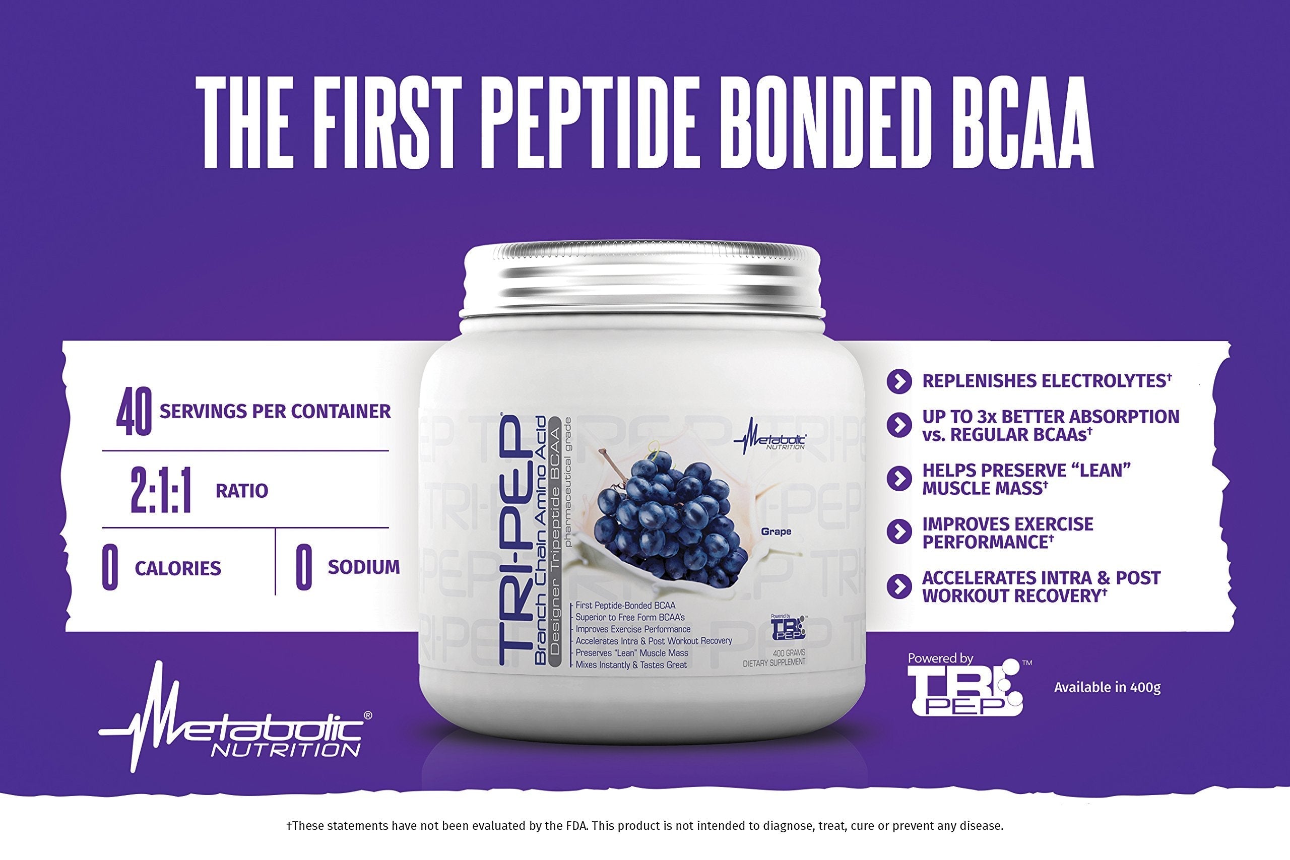 Metabolic Nutrition | TRIPEP - Tri-Peptide Branch Chain Amino Acid, BCAA Powder - AB Mystery