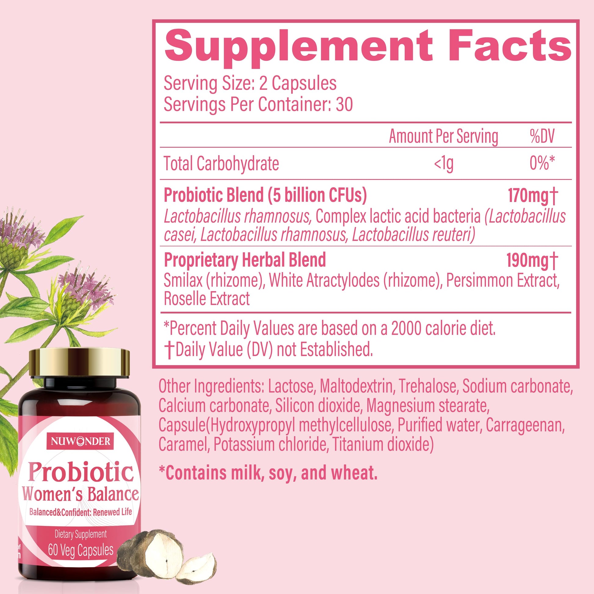 NUWONDER Women's probiotic - Natural Vaginal Support Supplement, Balanced & Confident - AB Mystery