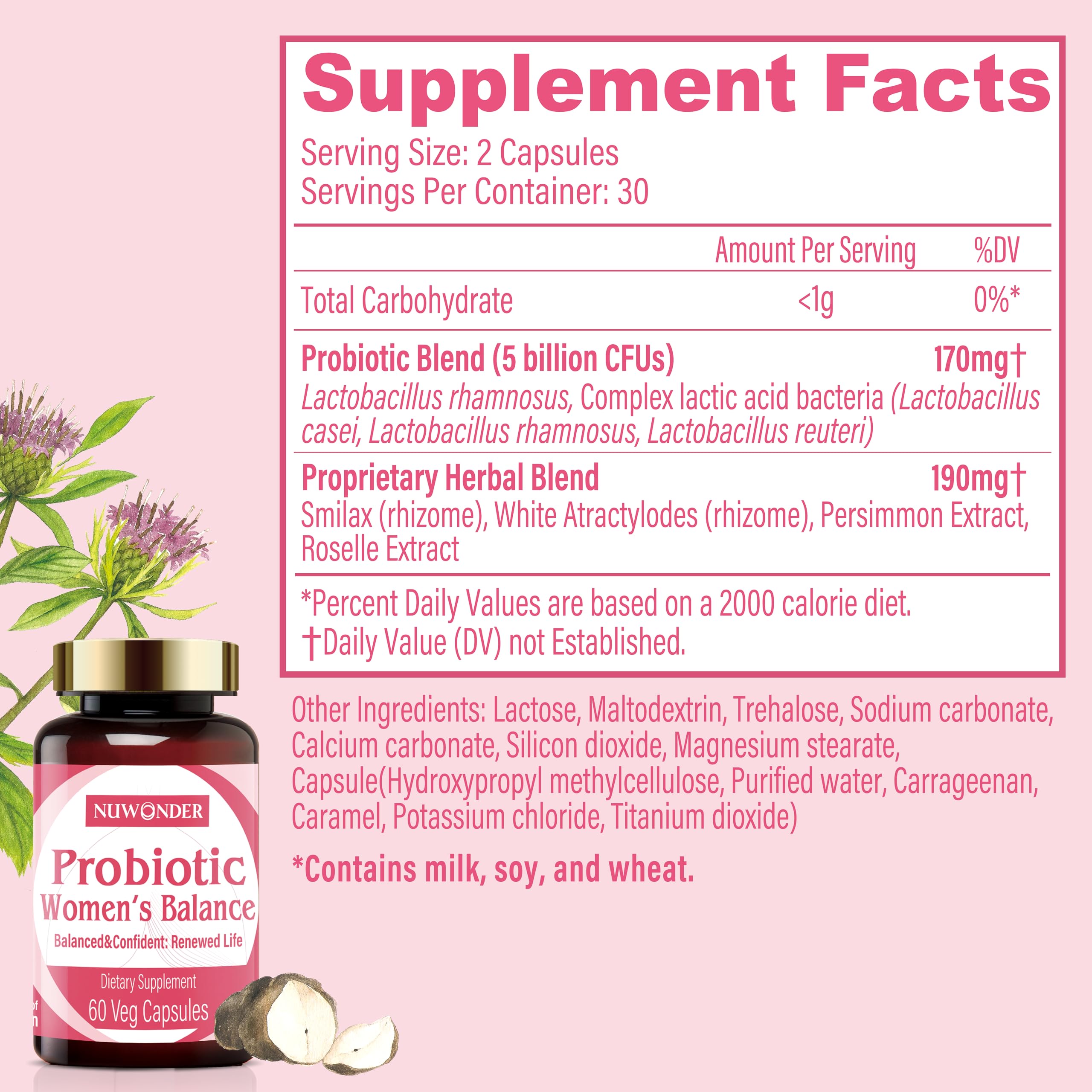 NUWONDER Women's probiotic - Natural Vaginal Support Supplement, Balanced & Confident - AB Mystery