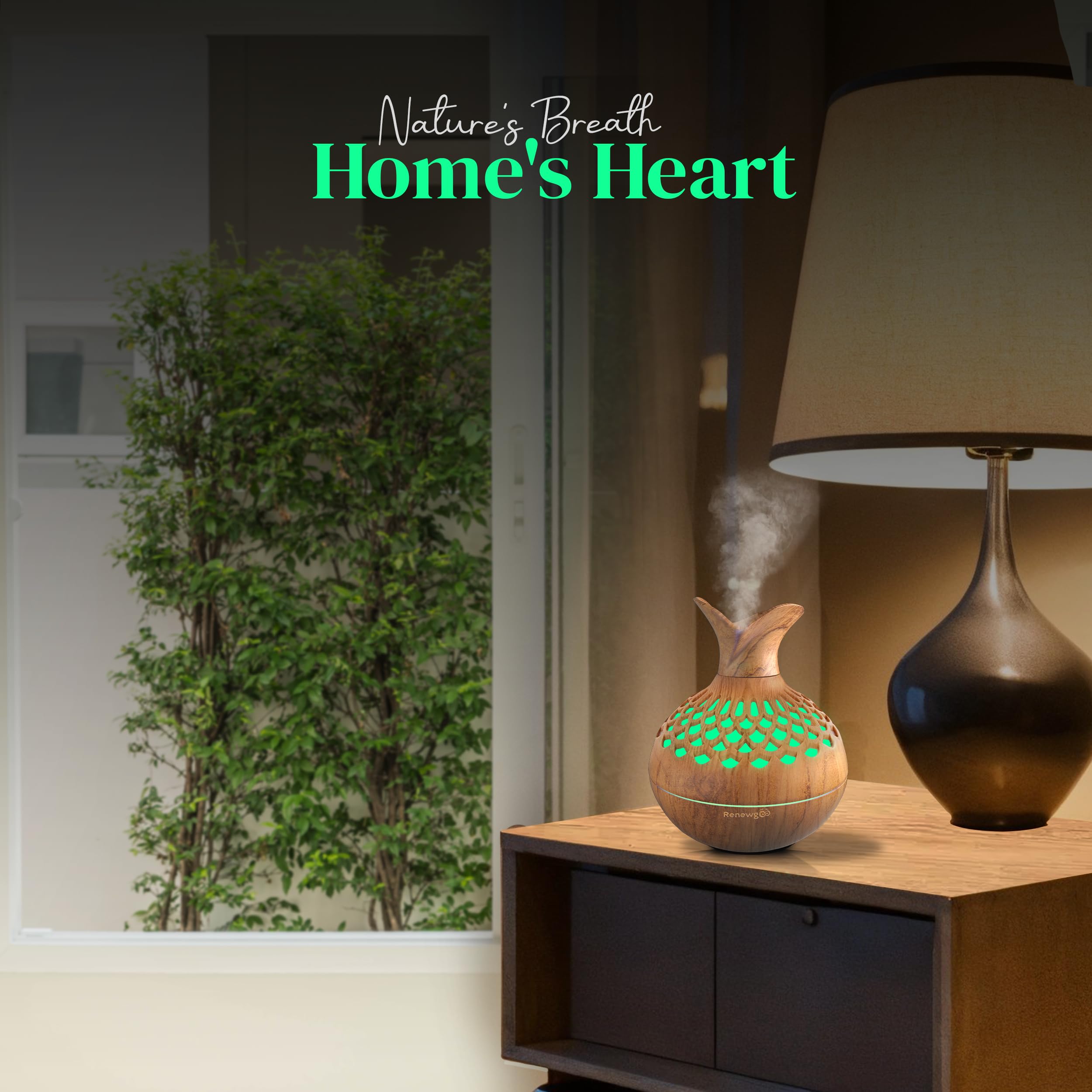 Aroma Diffuser for Essential Oils, Ultrasonic Aromatherapy Flower Oil Diffuser, Modern Cool Mist - AB Mystery