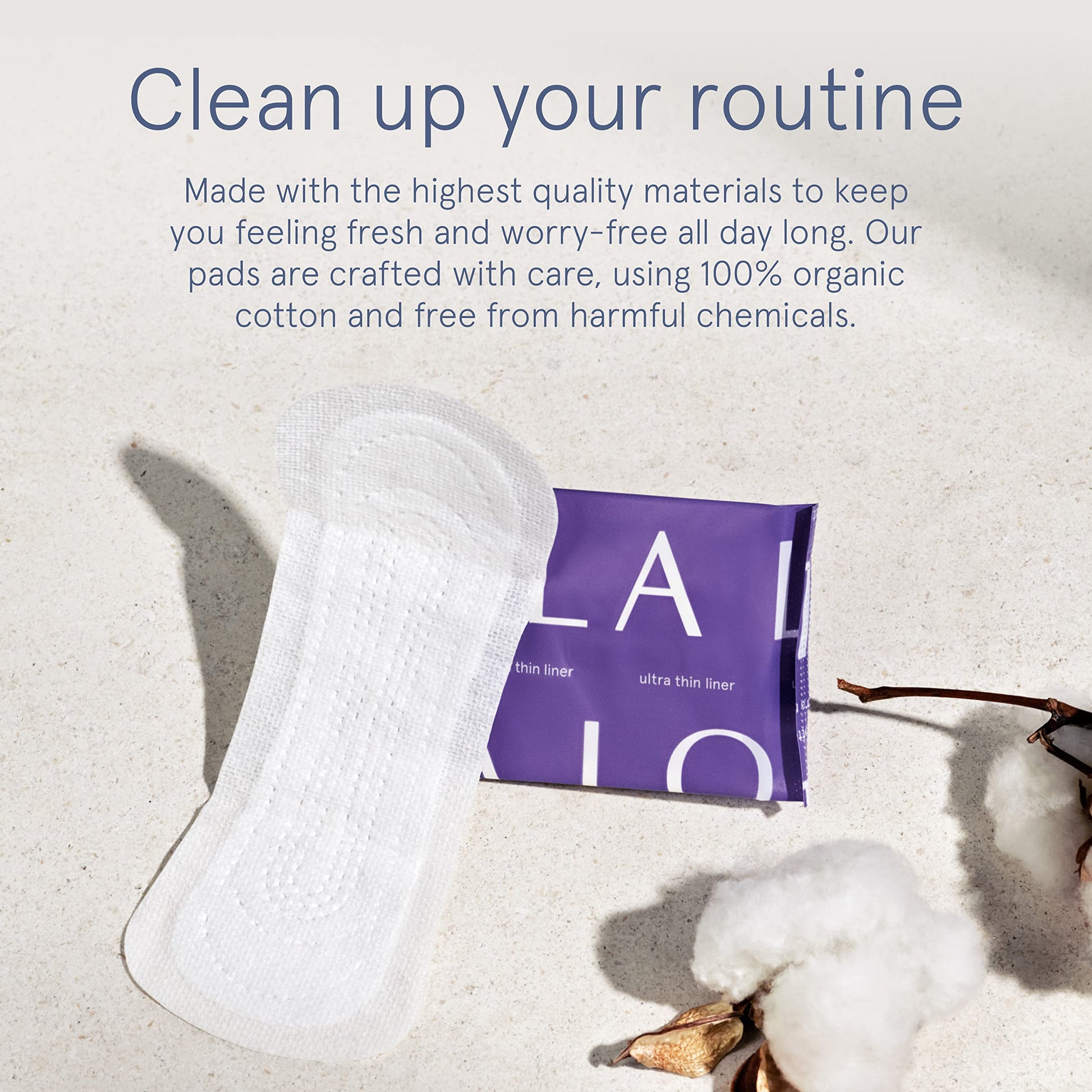 LOLA Ultra Thin Liners, 108 Count - Cotton Panty Liners for Women, Hypoallergenic Pads for Women - AB Mystery