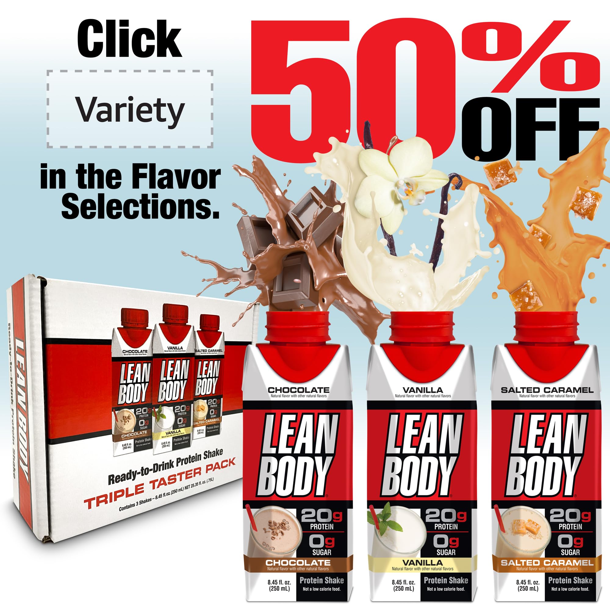 Lean Body Ready-to-Drink Salted Caramel Protein Shake, 40g Protein, Whey Blend - AB Mystery