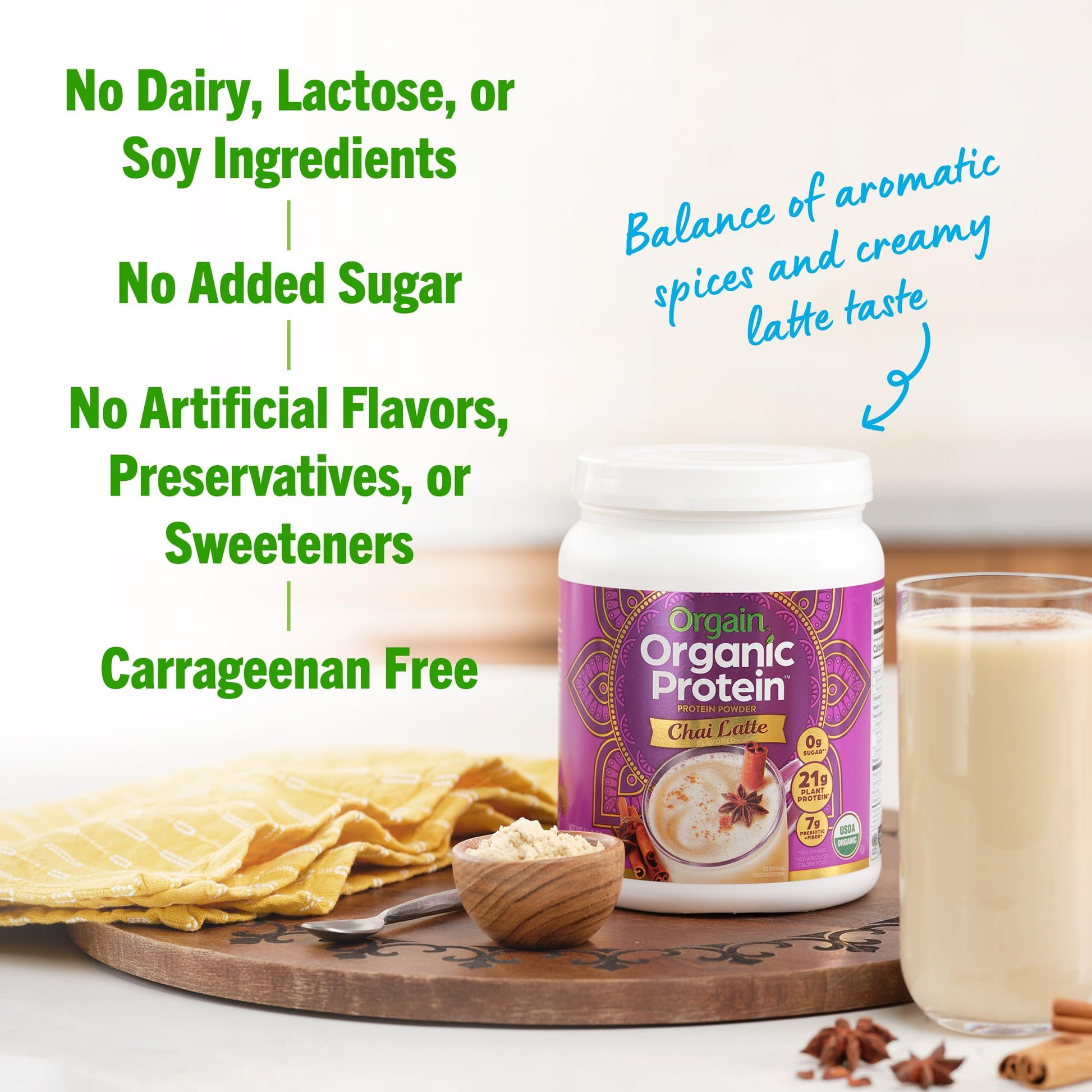 Orgain Organic Vegan Protein Powder, Chai Latte - 21g Plant Based Protein, Gluten Free - AB Mystery