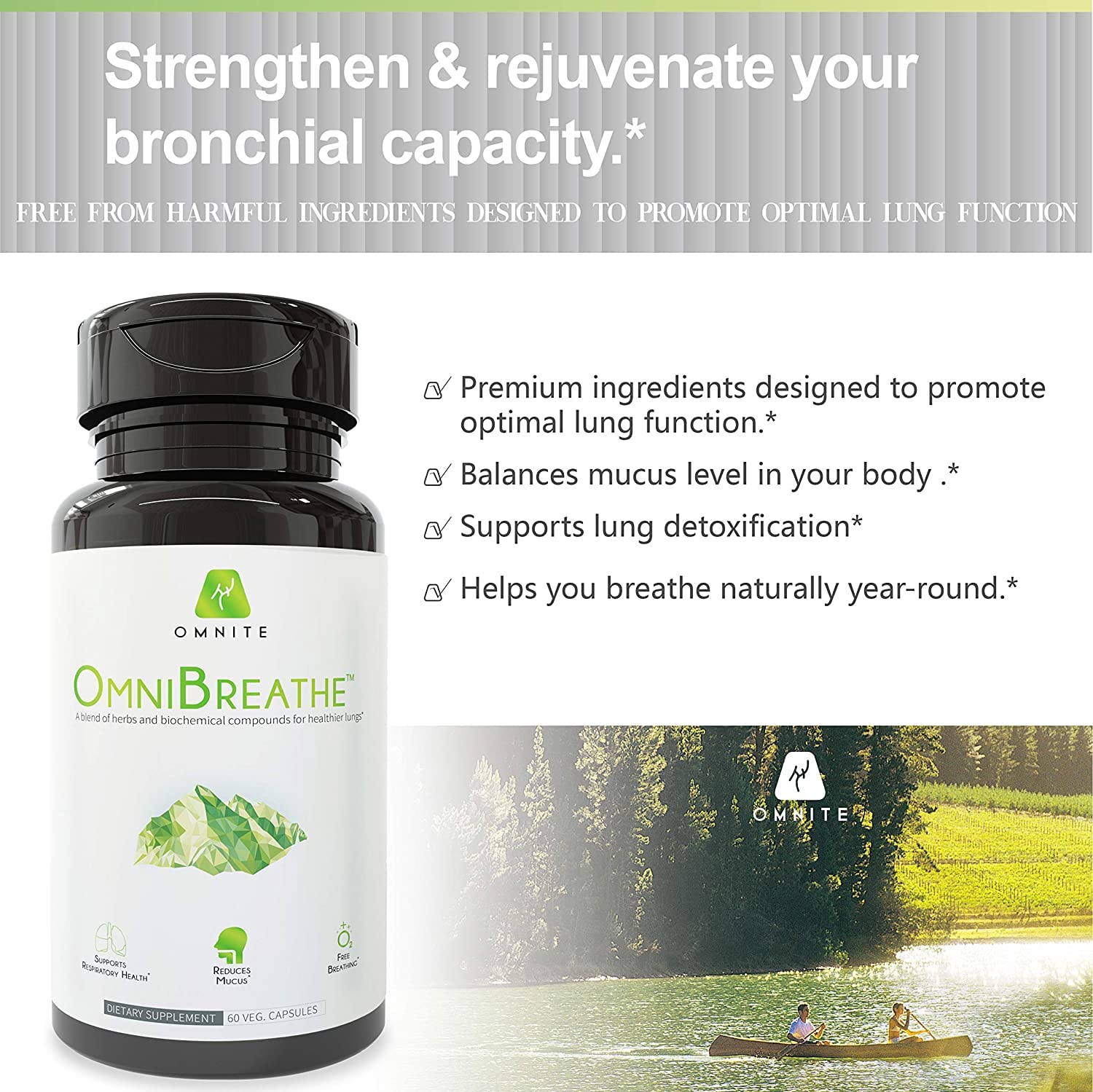 OmniBreathe for Lung Cleanse Detox Respiratory Wellness - Help Reduce Mucus & Cough for All Kinds - AB Mystery