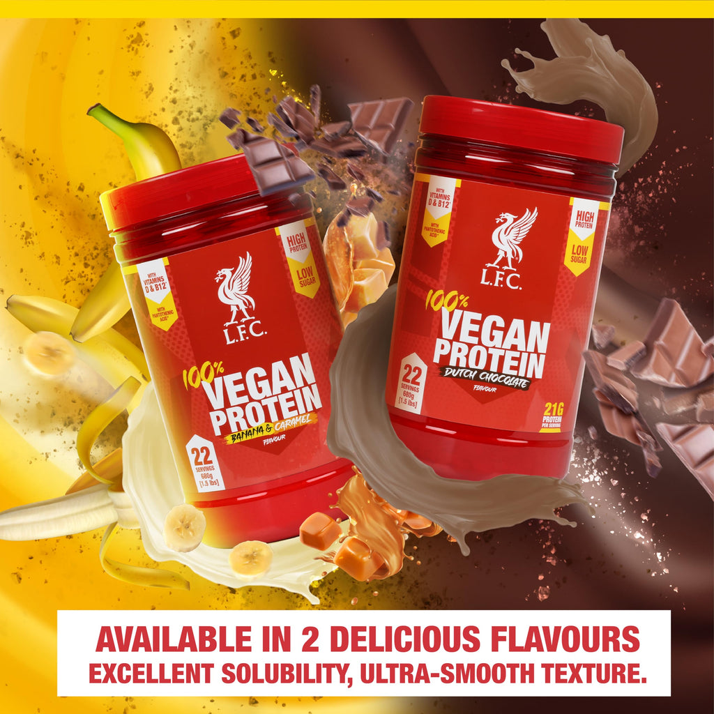 LFC Vegan Protein Powder Banana Caramel Flavour 680g 100% Vegan Protein Powder 21g High Protein, Vector Consumer