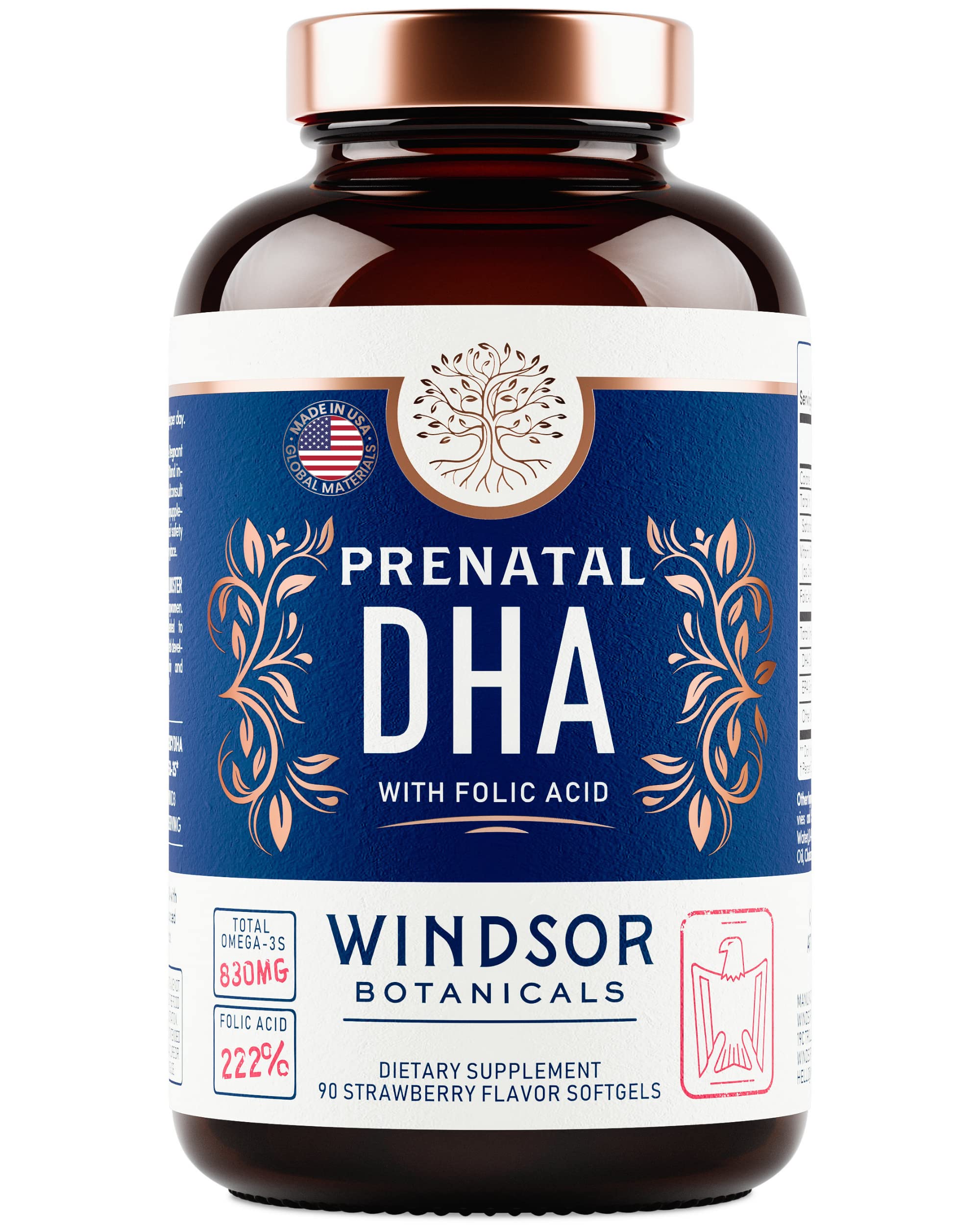 Prenatal Vitamins with DHA and Folic Acid - Fetal Development and Pregnancy Support WINDSOR BOTANICALS