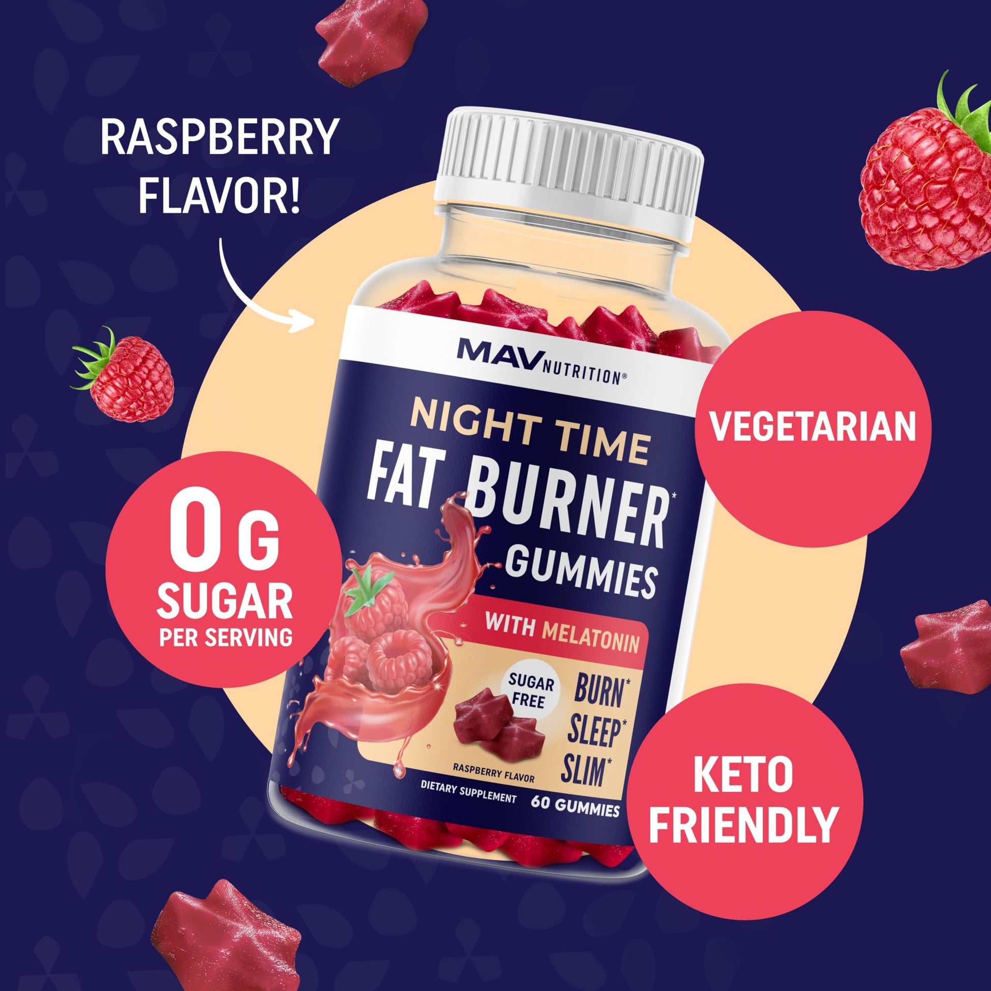 Sugar-Free Night Time Fat Burner Gummies for Sleep & Weight Loss Support | Hunger - AB Mystery
