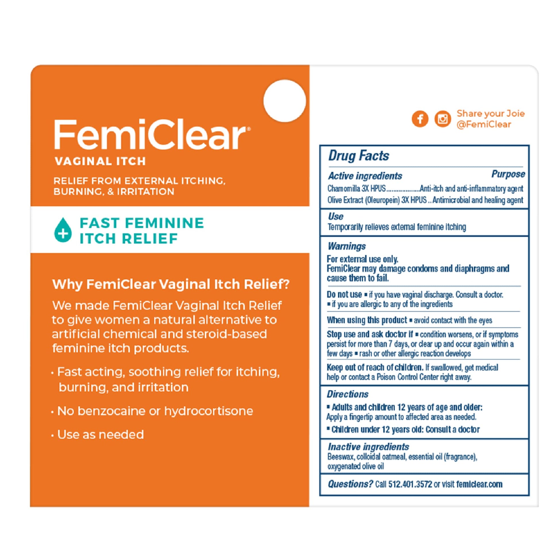 FemiClear Vaginal Itch Relief | Fast Feminine Itch Relief | Made With All-Natural & Organic Ingredients - AB Mystery