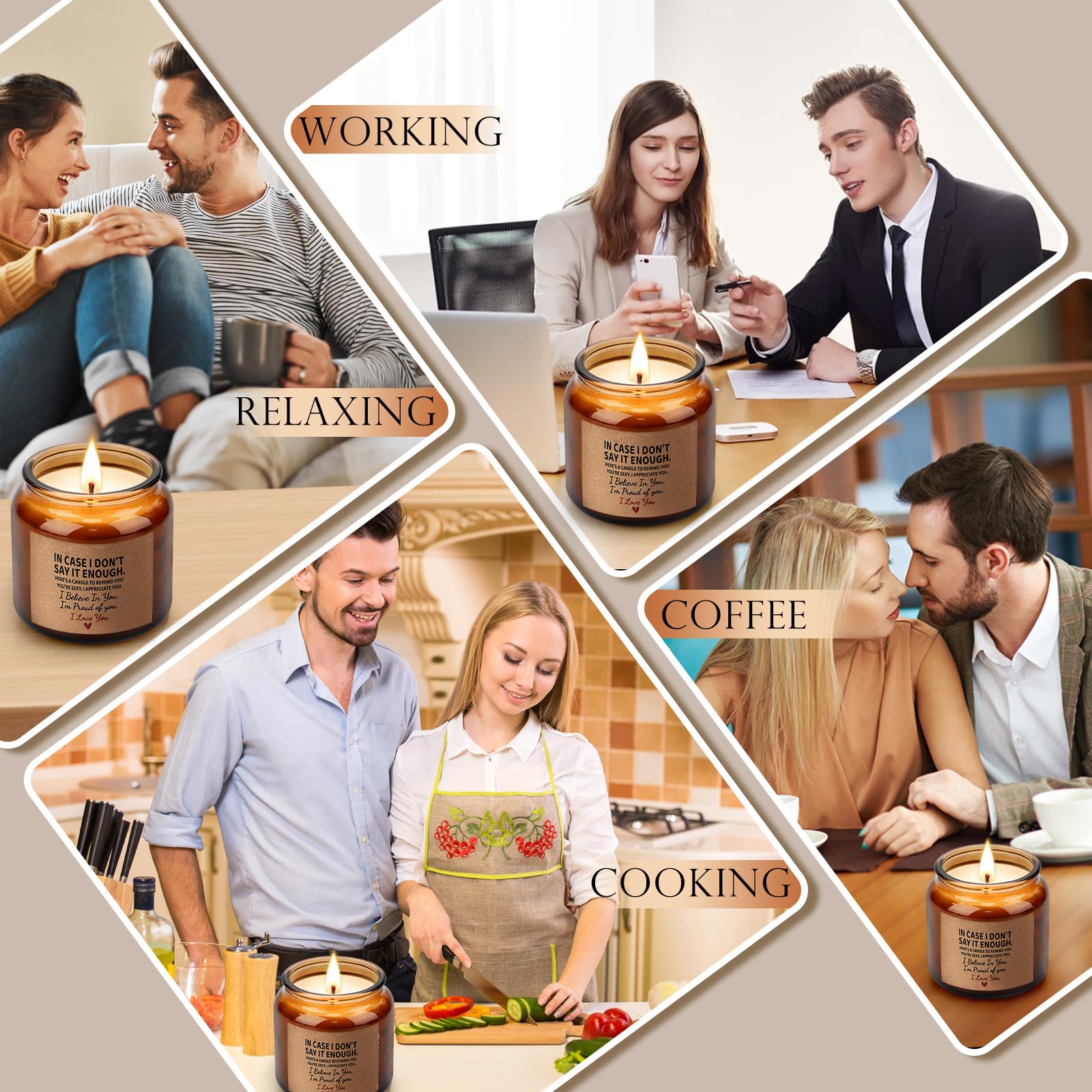 Candle Amber Moss Scented, Valentines Day Gifts for Her Girlfriend Wife, Romantic Anniversary - AB Mystery