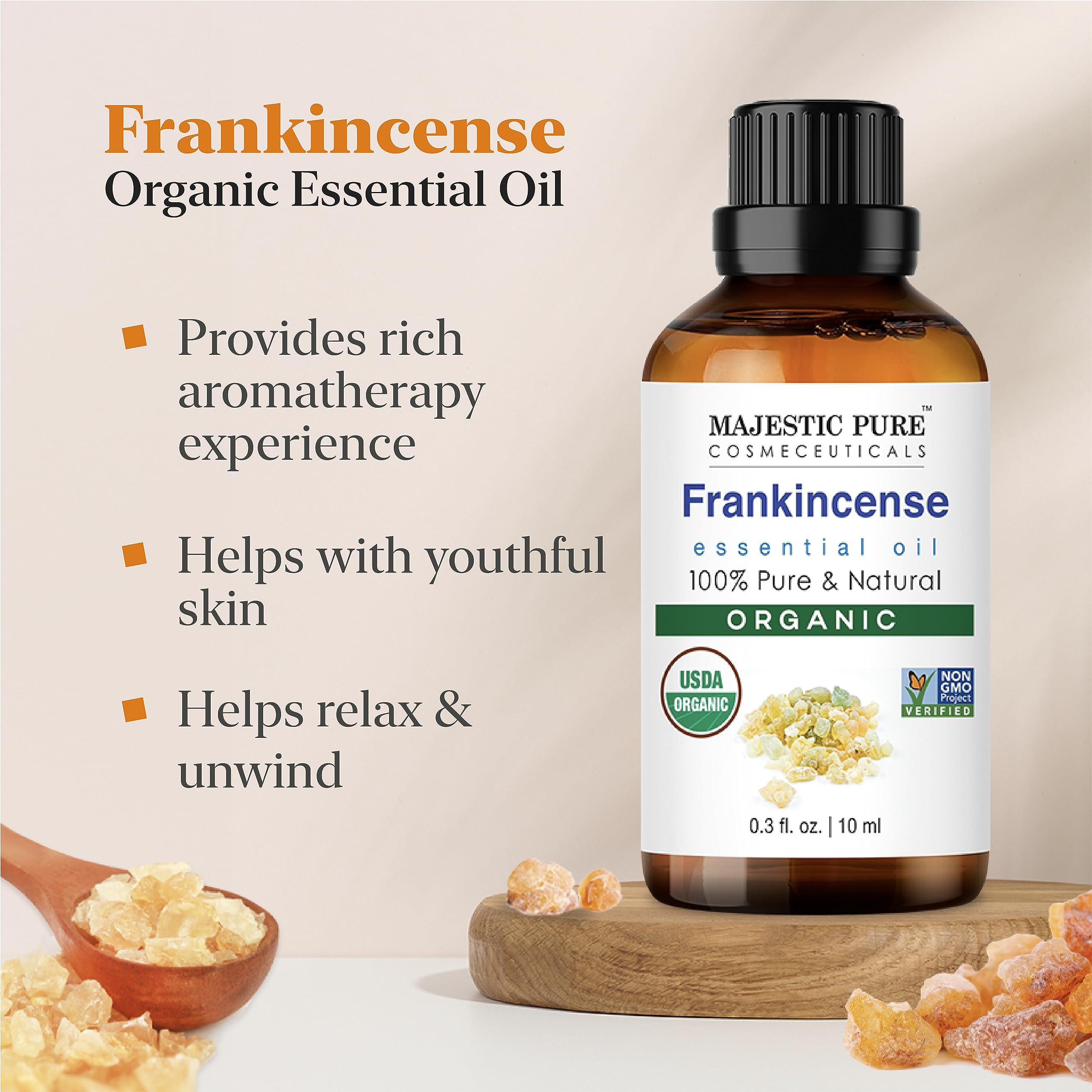 Majestic Pure USDA Organic Frankincense 0.33 fl oz - AB Mystery