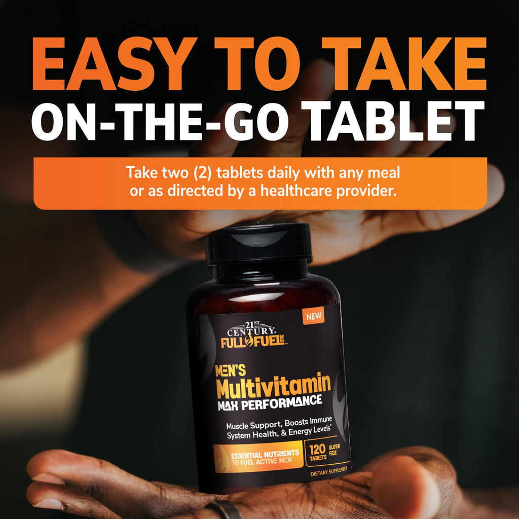 21st Century Full Fuel 365 Active Men’s Multivitamin, 120 Tablets, Daily Vitamins and Minerals for Energy, Muscle Support, Immune Health, No Gluten - AB Mystery