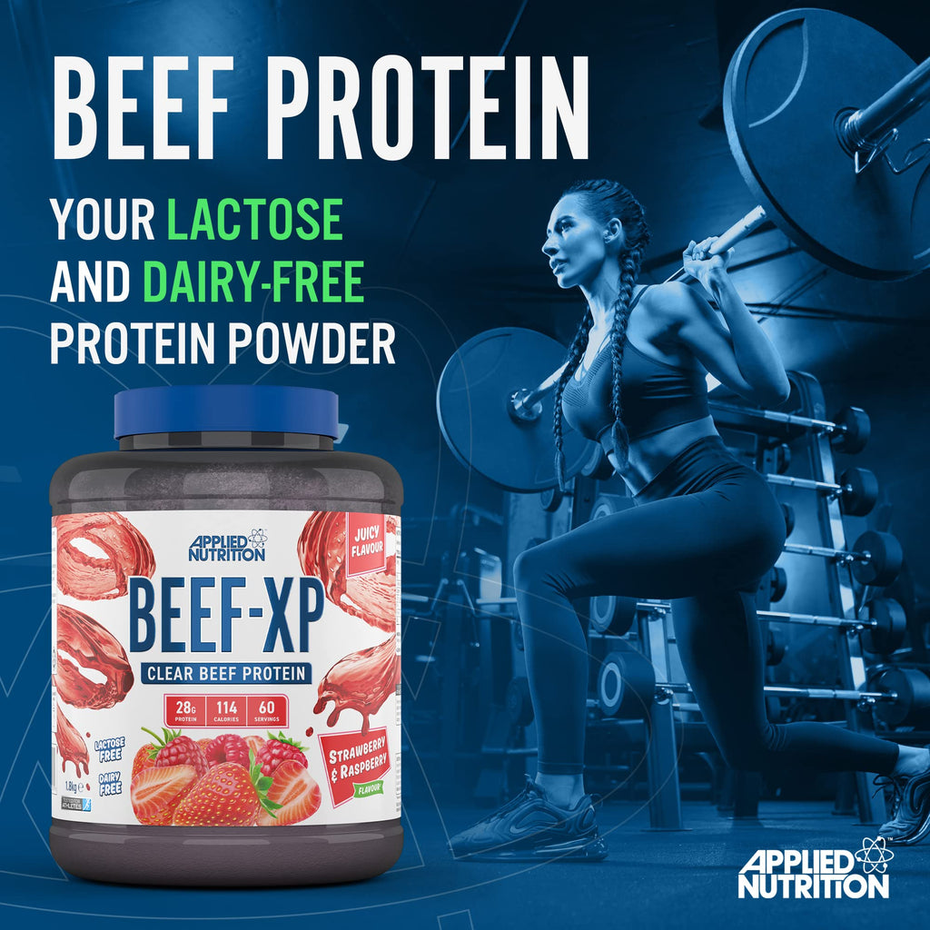 Applied Nutrition Beef XP - Clear Hydrolysed Beef Protein Isolate, Fruit Juice Style, Dairy Free Beef Protein Powder Applied Nutrition
