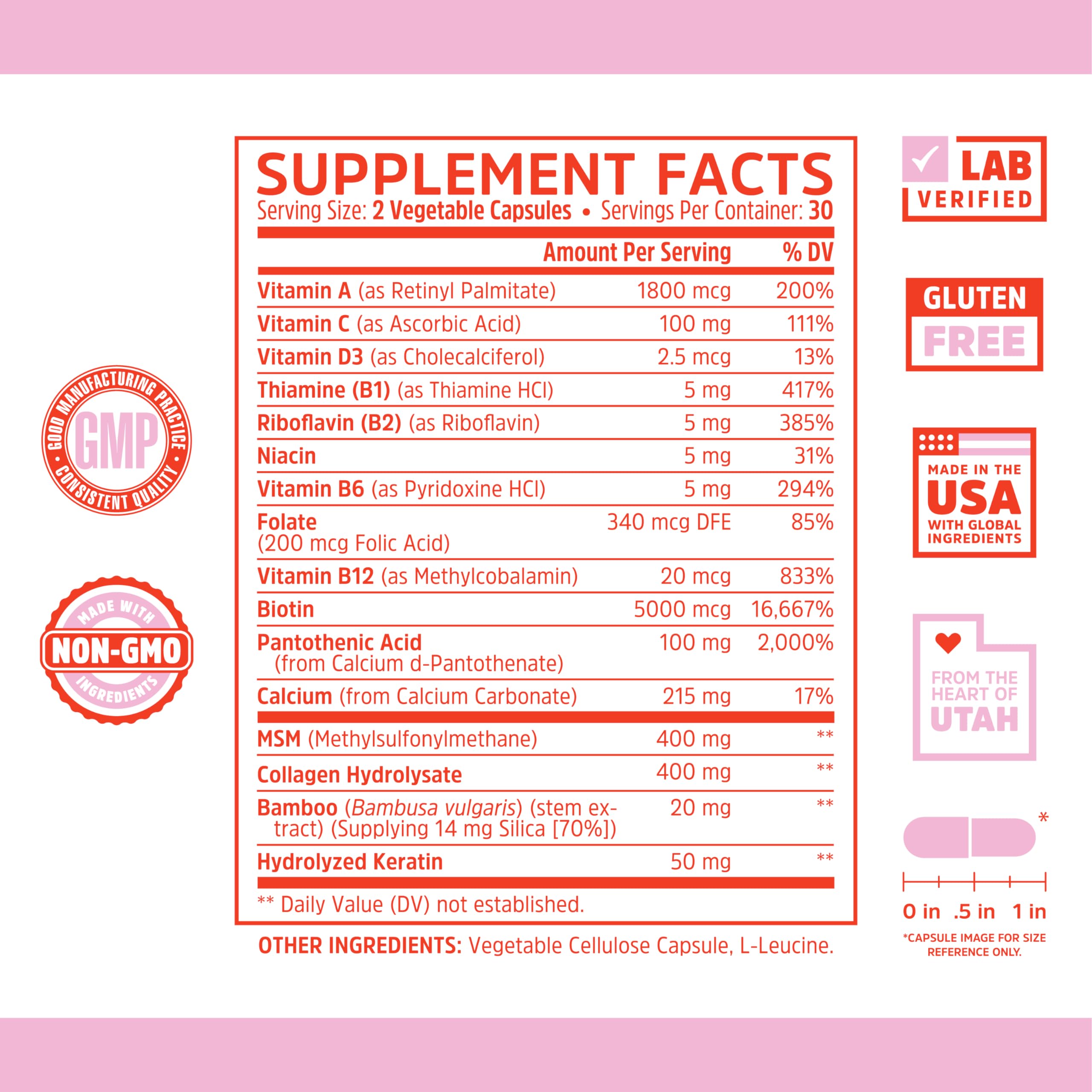 Zhou Hairfluence, Hair Growth Supplement with Biotin 5000mcg, Collagen, Keratin, - AB Mystery