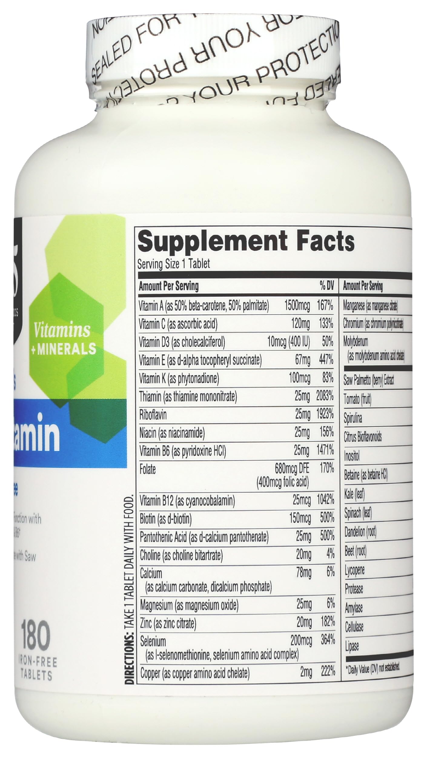 365 by Whole Foods Market, Men's One Daily Multivitamin Tablets, 180 Count - AB Mystery