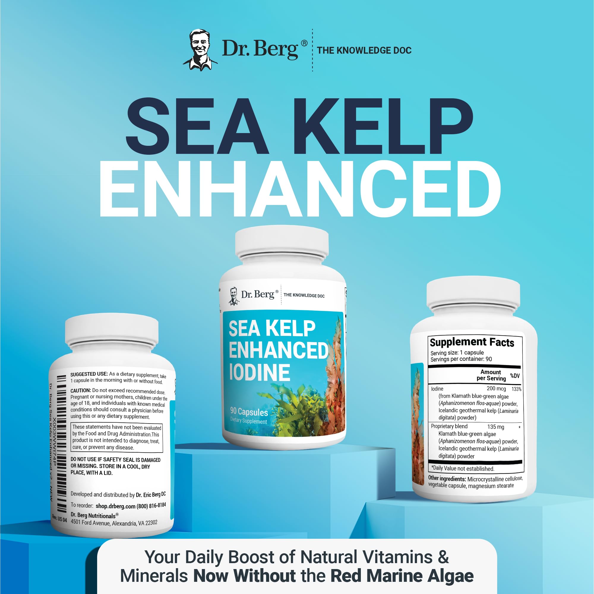 Dr. Berg's Sea Kelp Enhanced - Pure Healthy Thyroid Support Natural Antioxidants - AB Mystery