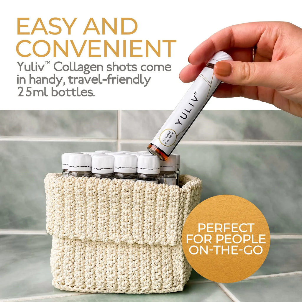 Yuliv High-Dosage Hydrolyzed Collagen Drink - Liquid Collagen Peptides (10000 mg) with Vitamin C for Hair, Skin, and Nails - AB Mystery