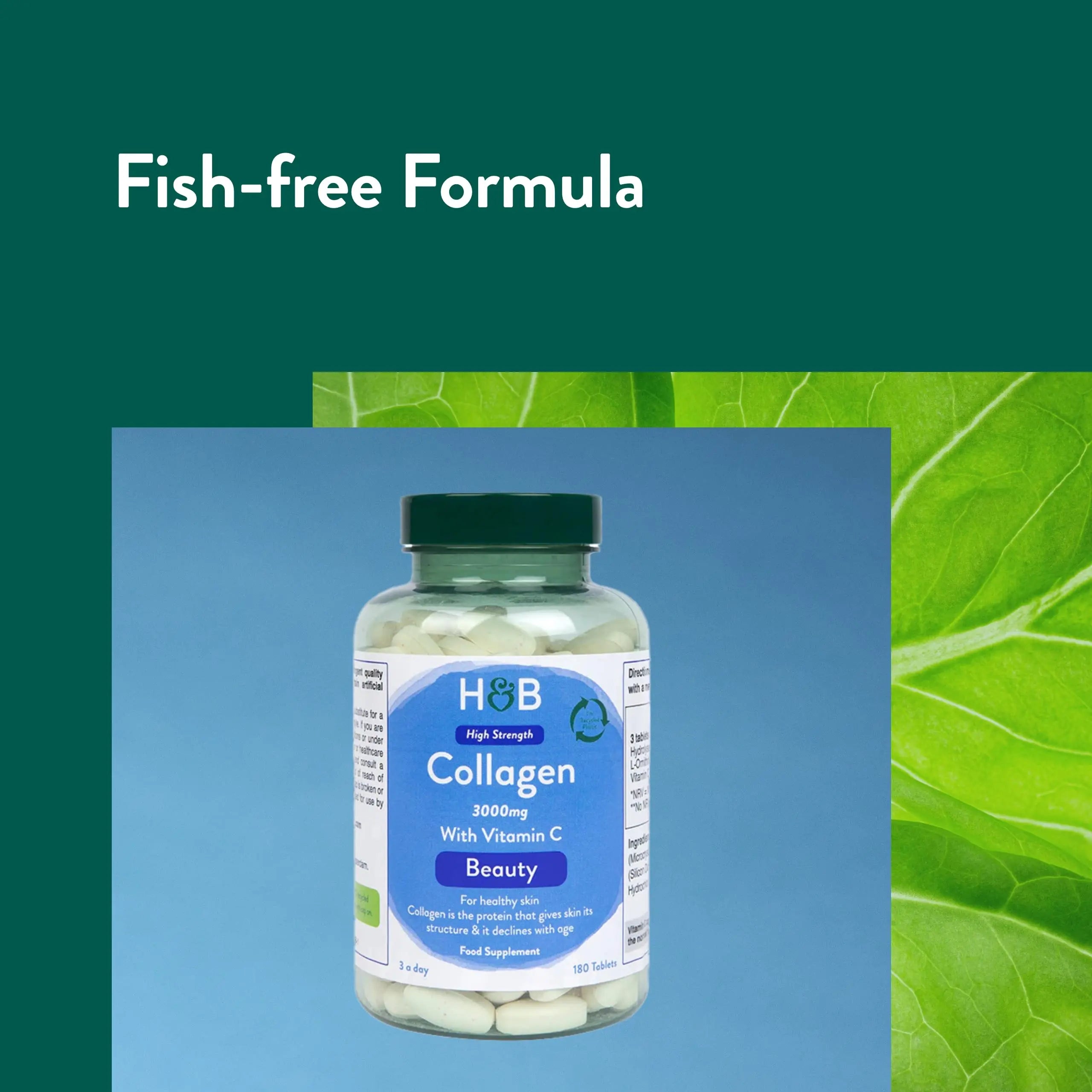 Holland & Barrett Bovine Collagen Tablet 3000mg - Type I Collagen Peptides - Hydrolysed Collagen with Vitamin C - Hair, Skin & Nails Holland & Barrett