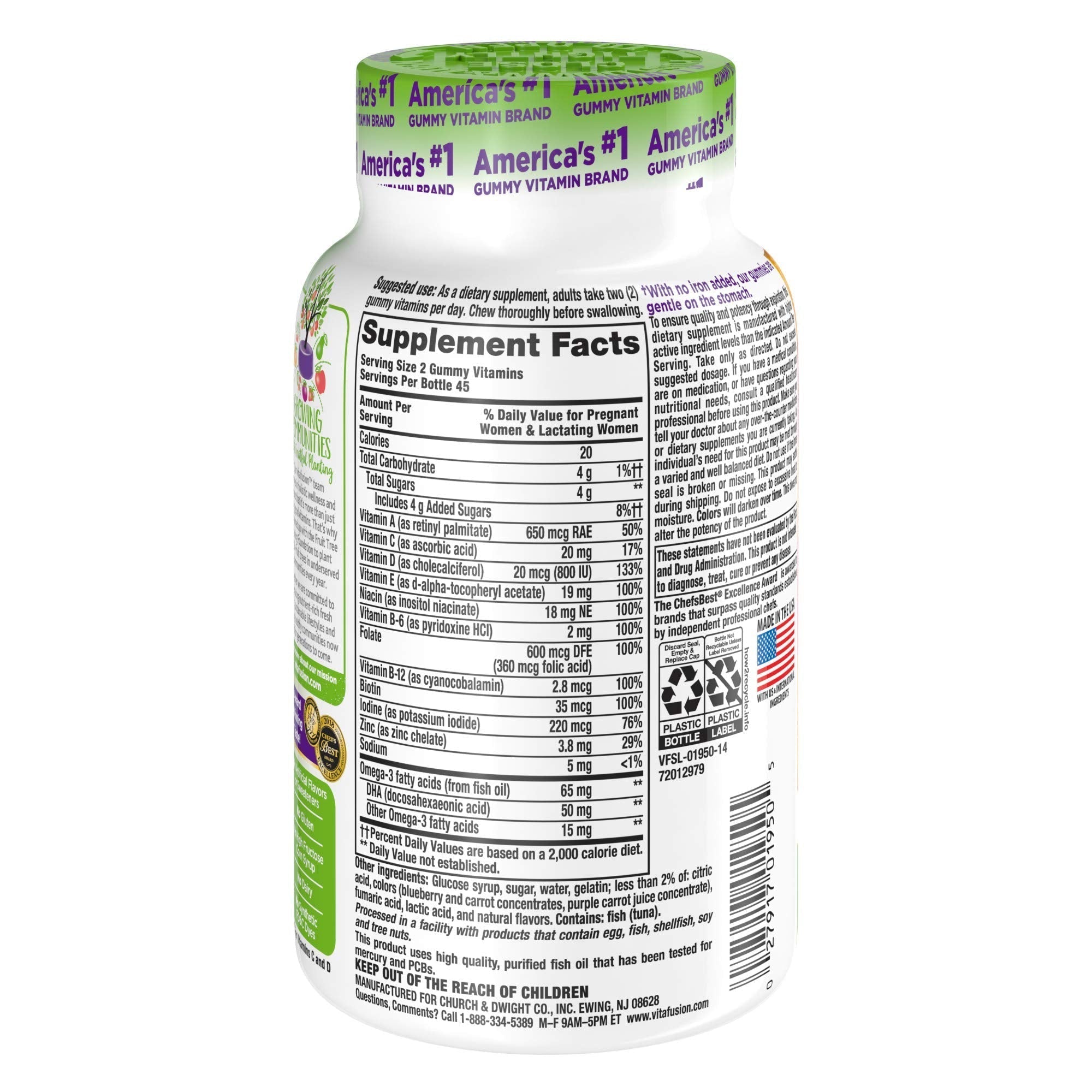 Vitafusion Prenatal Gummy Vitamins, 90 Count (Packaging May Vary) Vitafusion