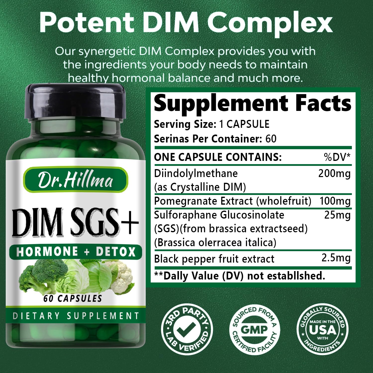 DIM Supplement 200mg Balance Your Hormones Naturally | Hormonal Harmony for Women & Men - AB Mystery
