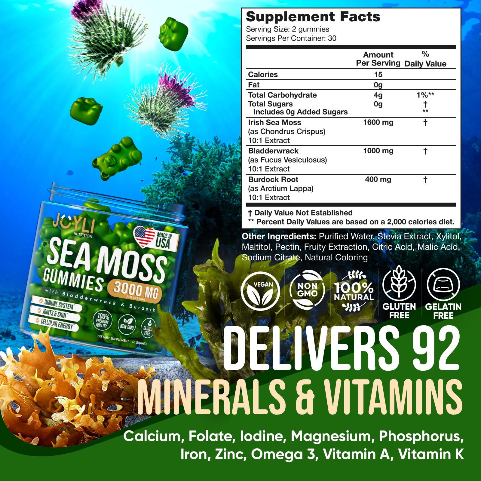 Sea Moss Gummies - Irish Seamoss Gummies for Adults & Kids - Advanced Superfood - AB Mystery