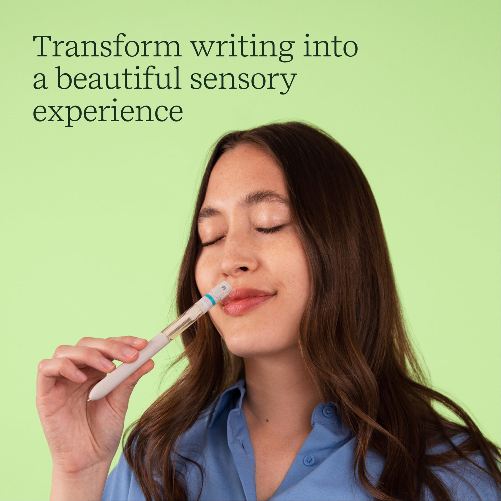 Pen Diffuser in Crisp Mountain Air Essential Oil Blends - Elegant 1.0mm Ballpoint Tip - Black Pen - AB Mystery